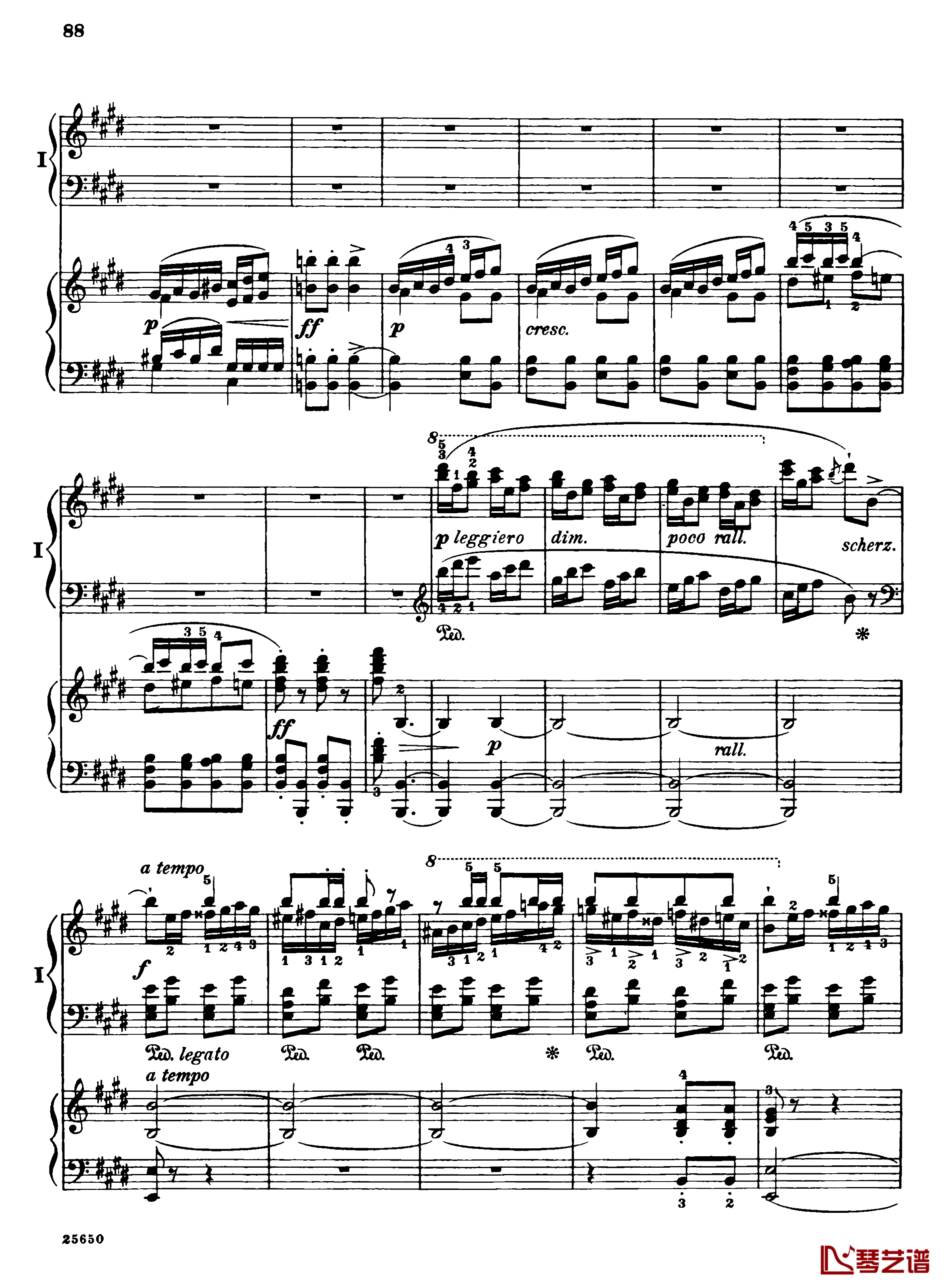 肖邦第一钢琴协奏曲钢琴谱-肖邦90