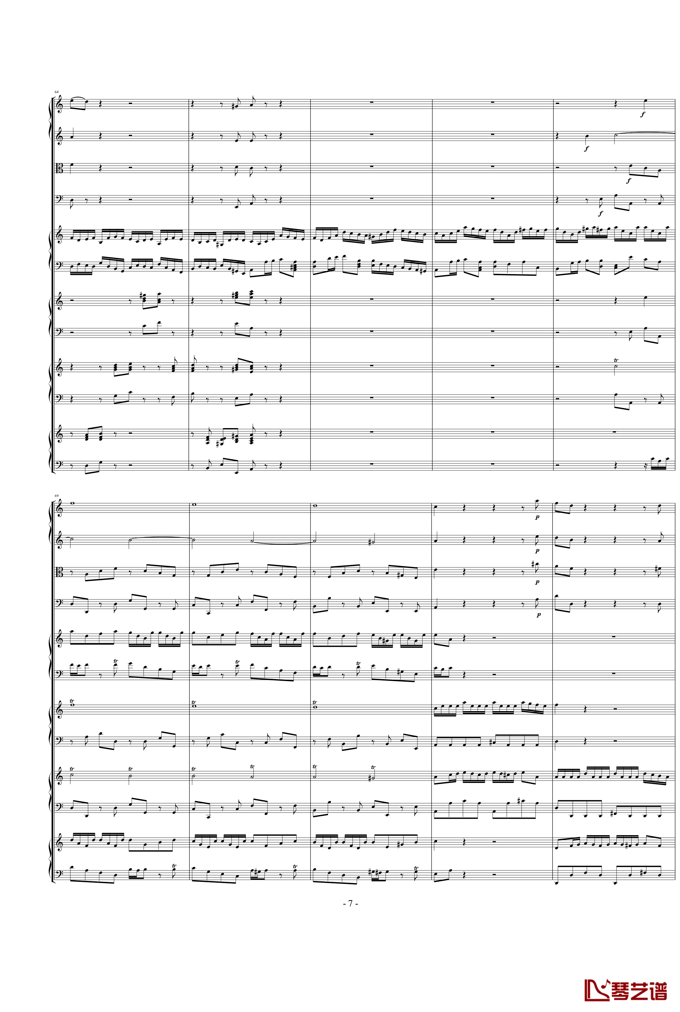BWV1065钢琴谱-巴哈-Bach, Johann Sebastian -四羽管键琴协奏曲7