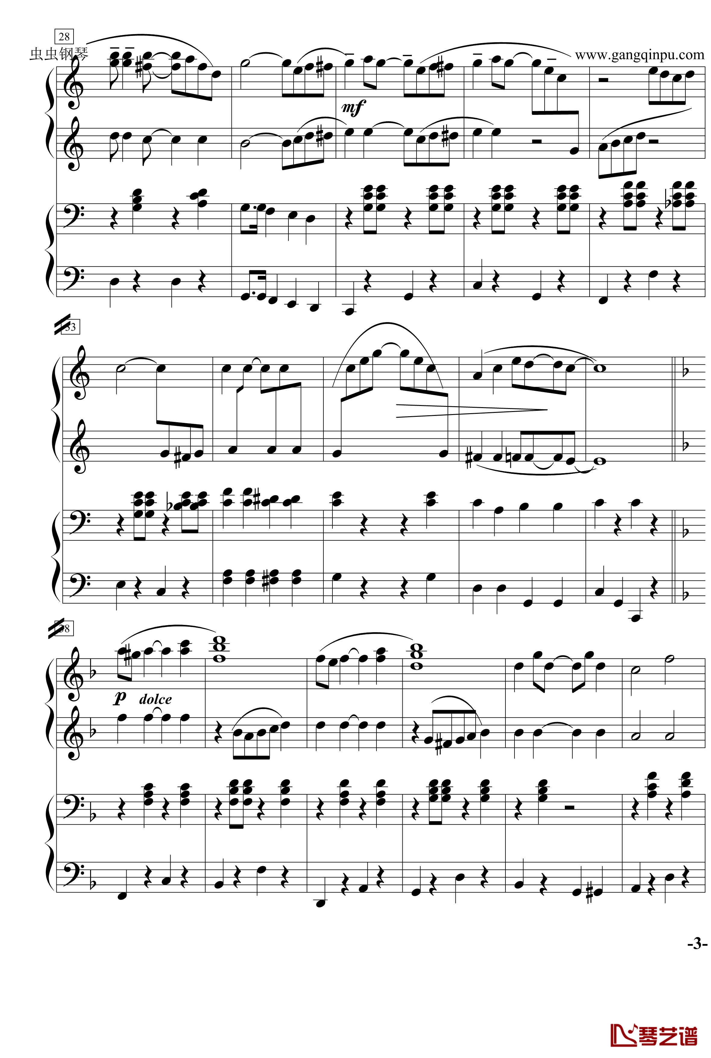 The Entertainer钢琴谱-四手联弹-Scott Joplin3