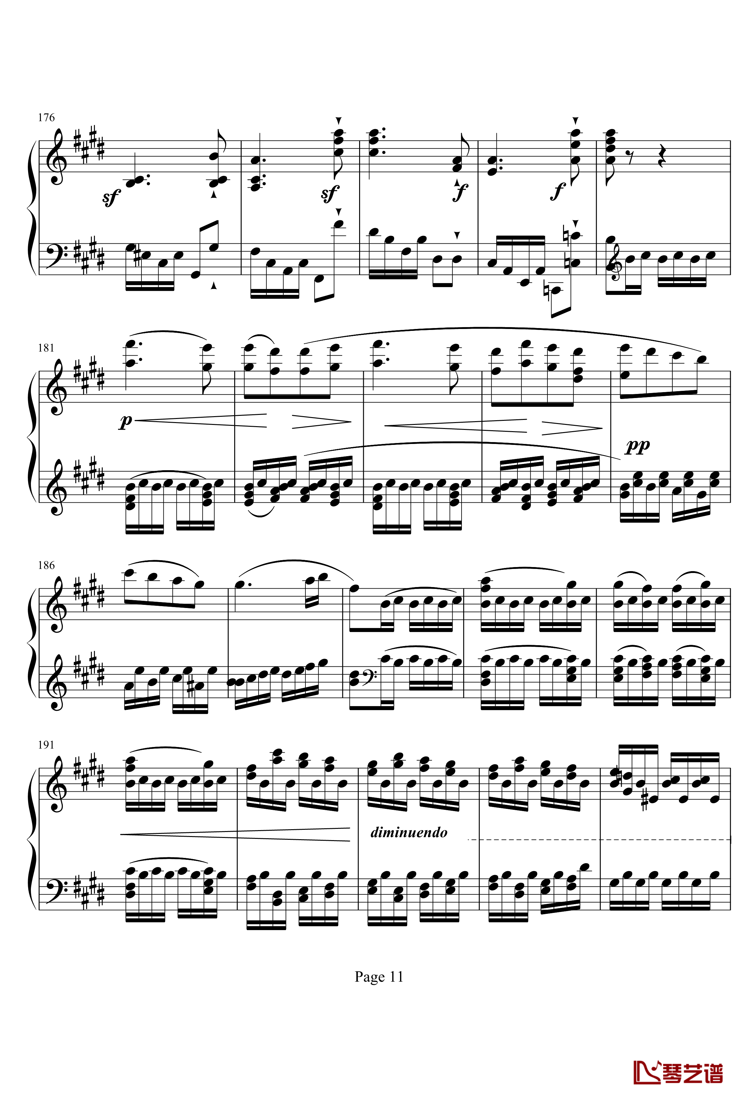贝多芬第27钢琴奏鸣曲第二乐章钢琴谱-贝多芬11