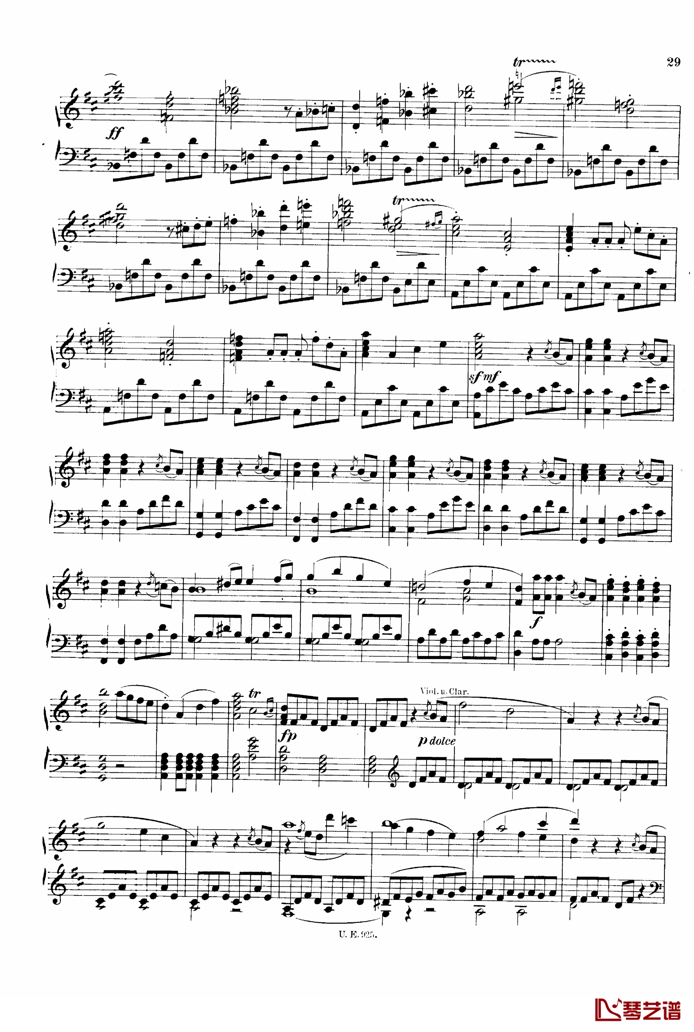 D大调第一交响曲 D.82钢琴谱-舒伯特29