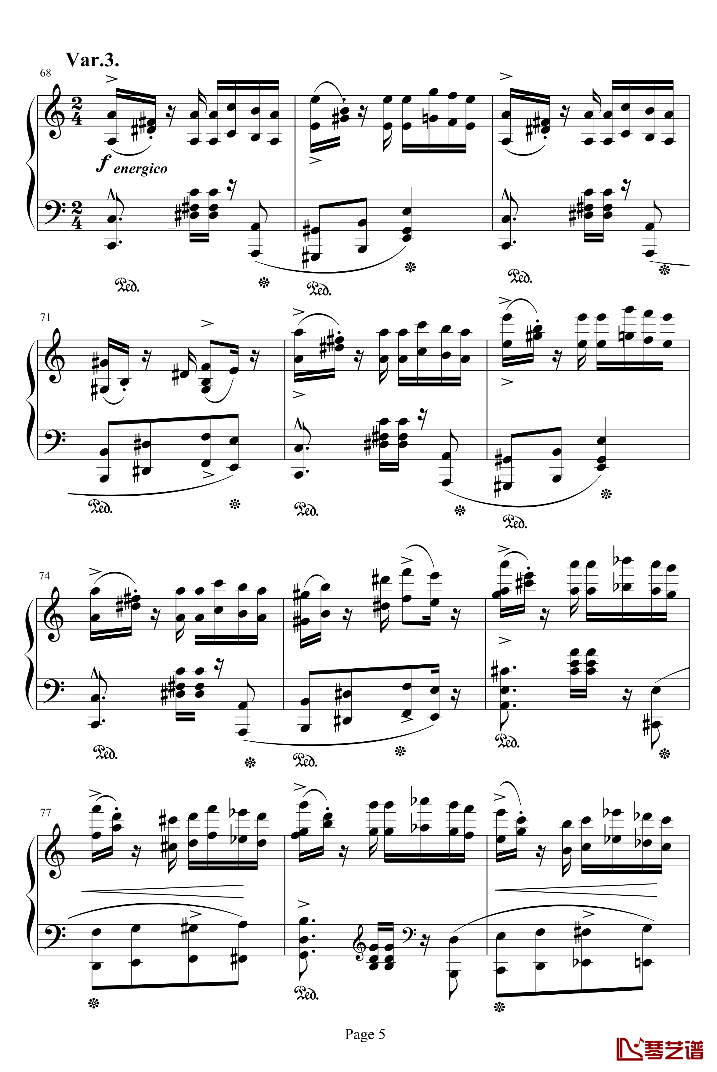 帕格尼尼练习曲钢琴谱-李斯特5
