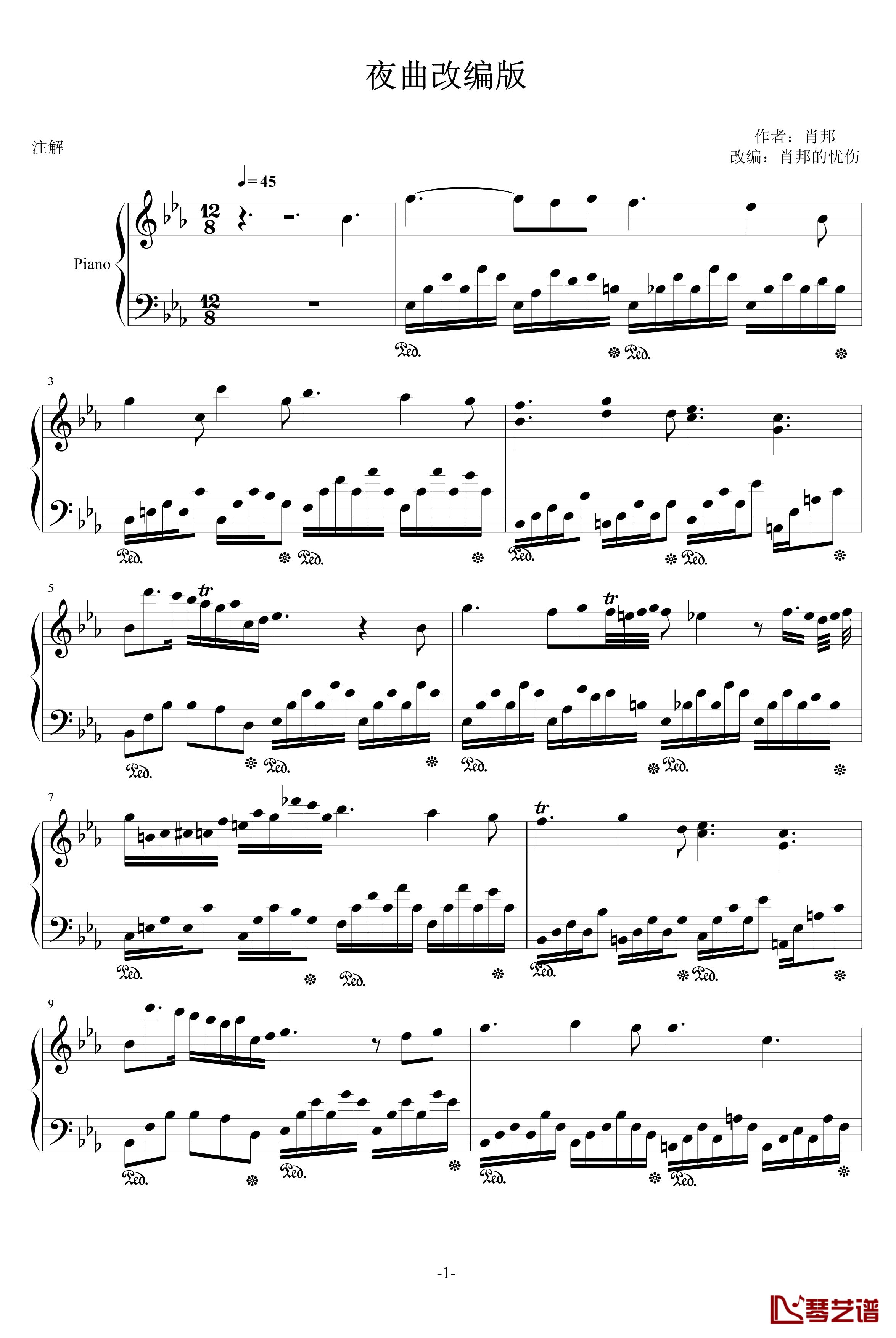 夜曲9-2钢琴谱-换一种风格，换一种感觉-肖邦-chopin1