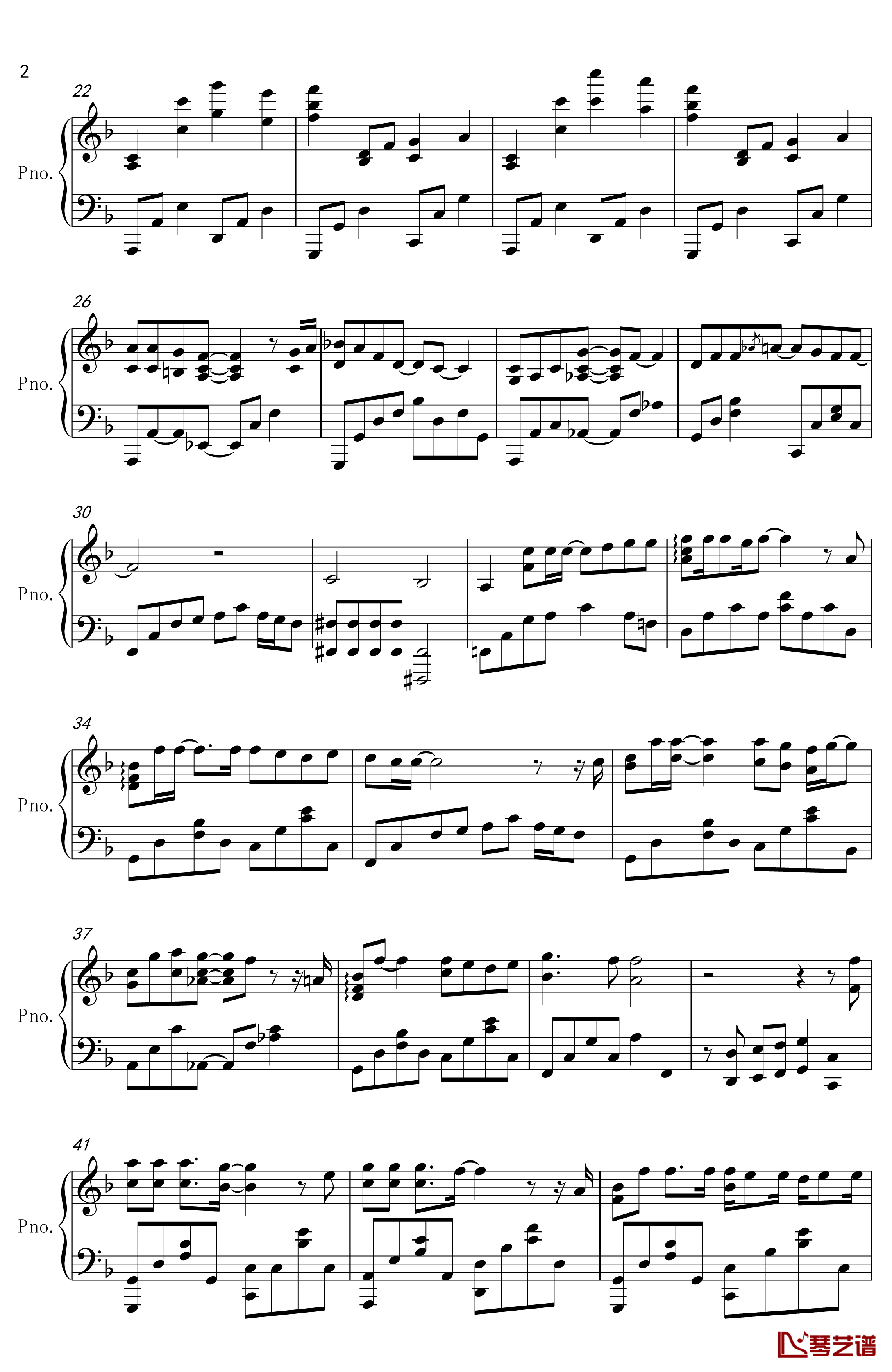 华生钢琴谱-钢琴独奏版2