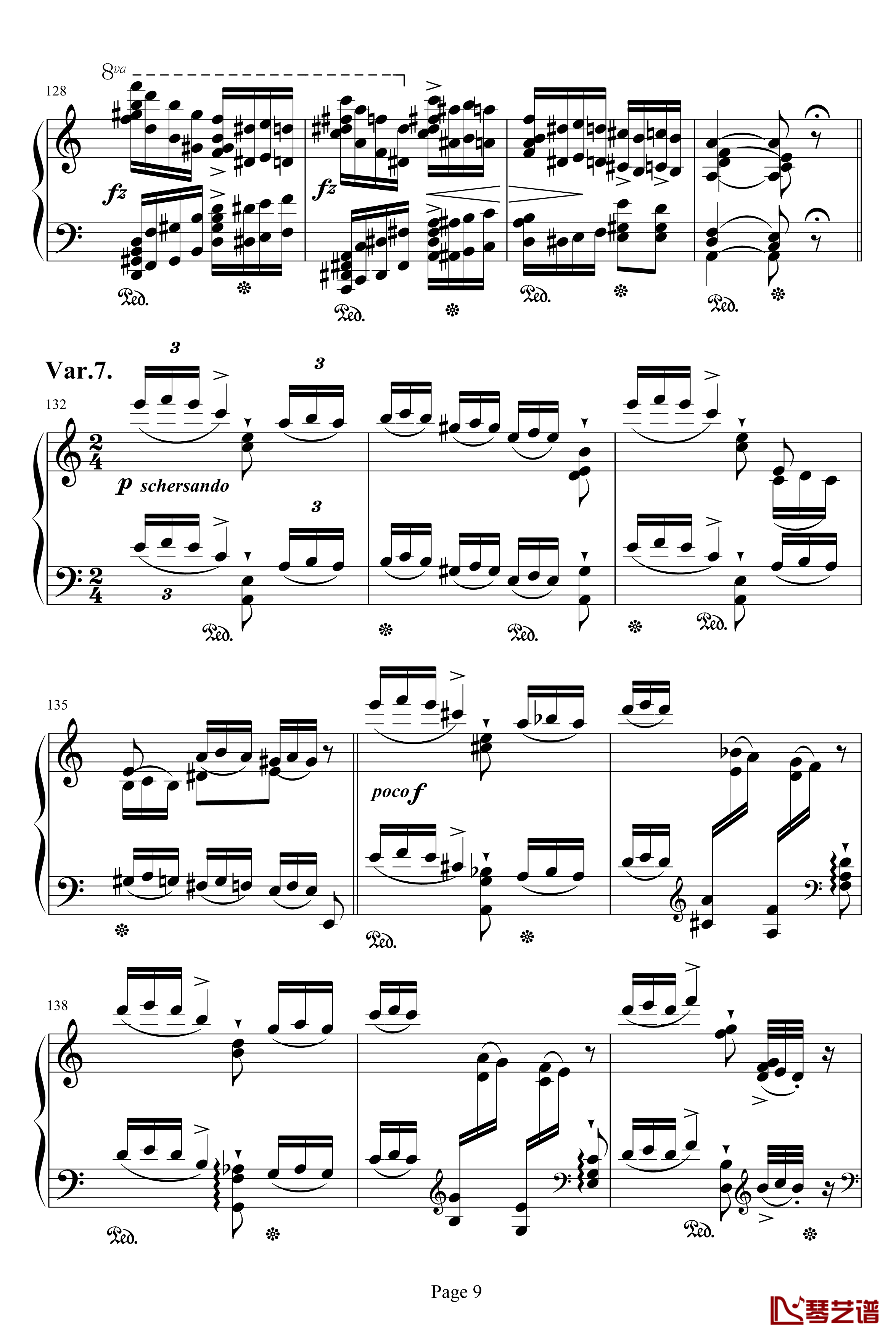 帕格尼尼练习曲钢琴谱-李斯特9