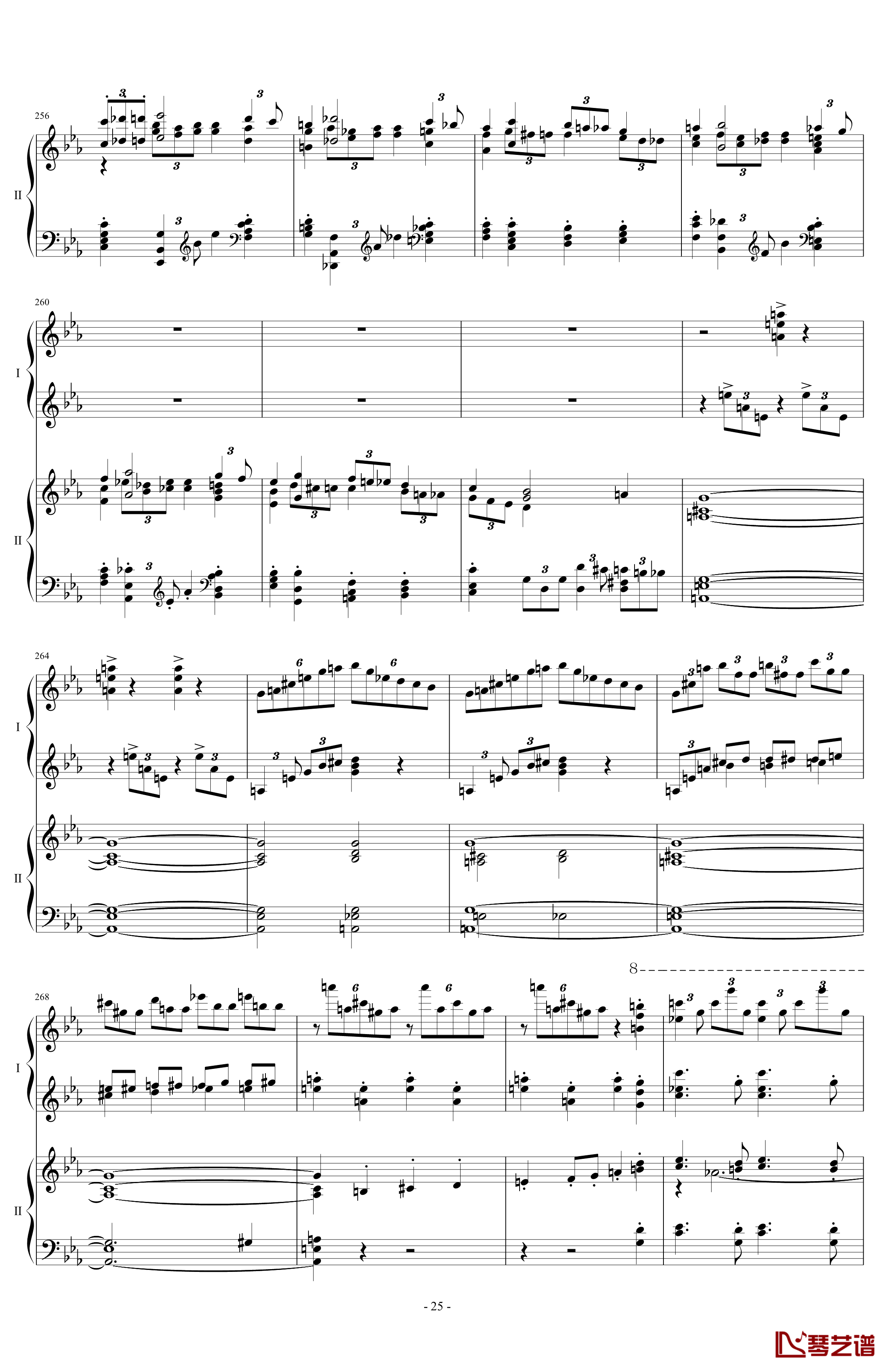 拉三第三乐章41页双钢琴钢琴谱-最难钢琴曲-拉赫马尼若夫25