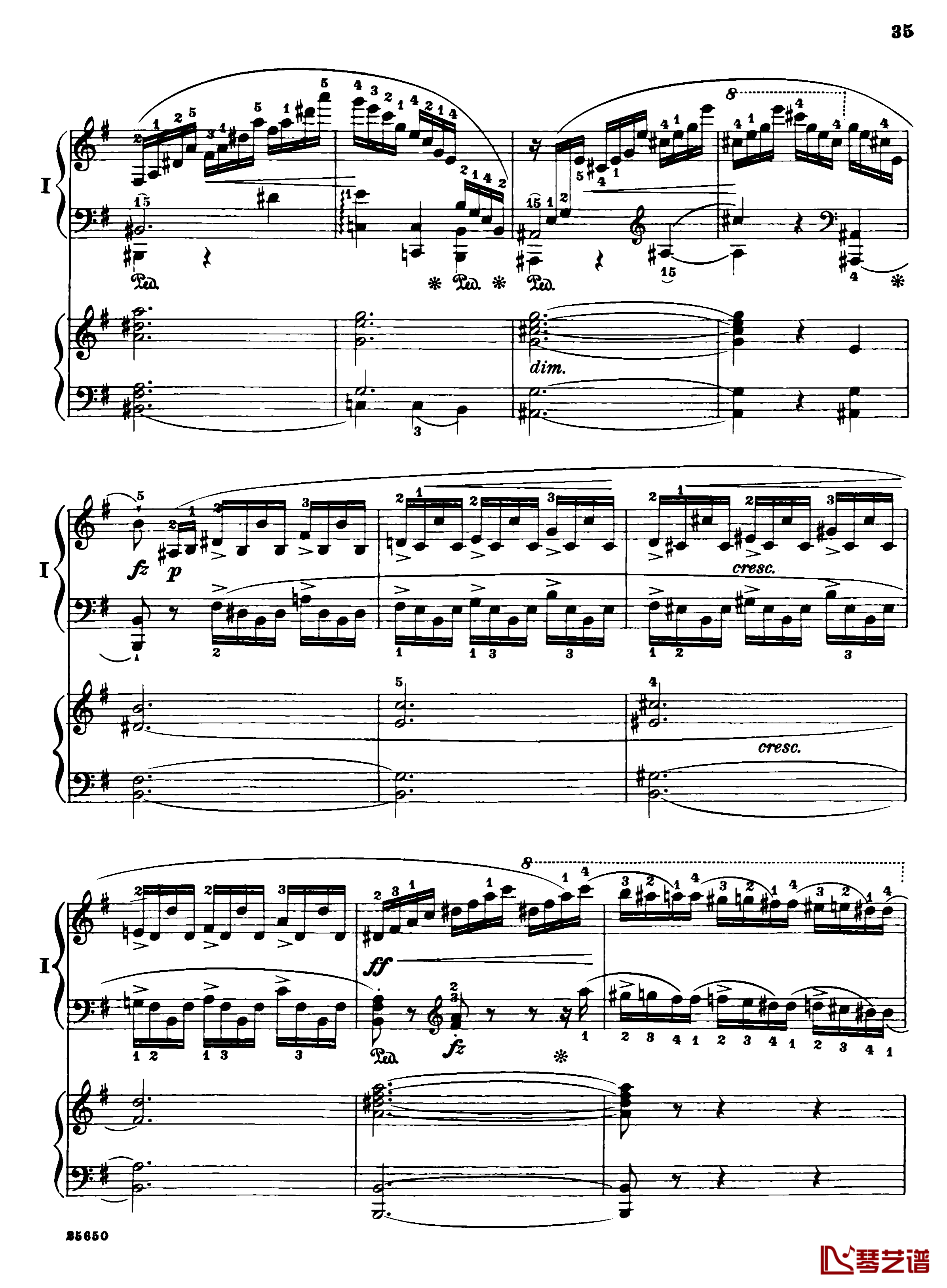 肖邦第一钢琴协奏曲钢琴谱-肖邦37