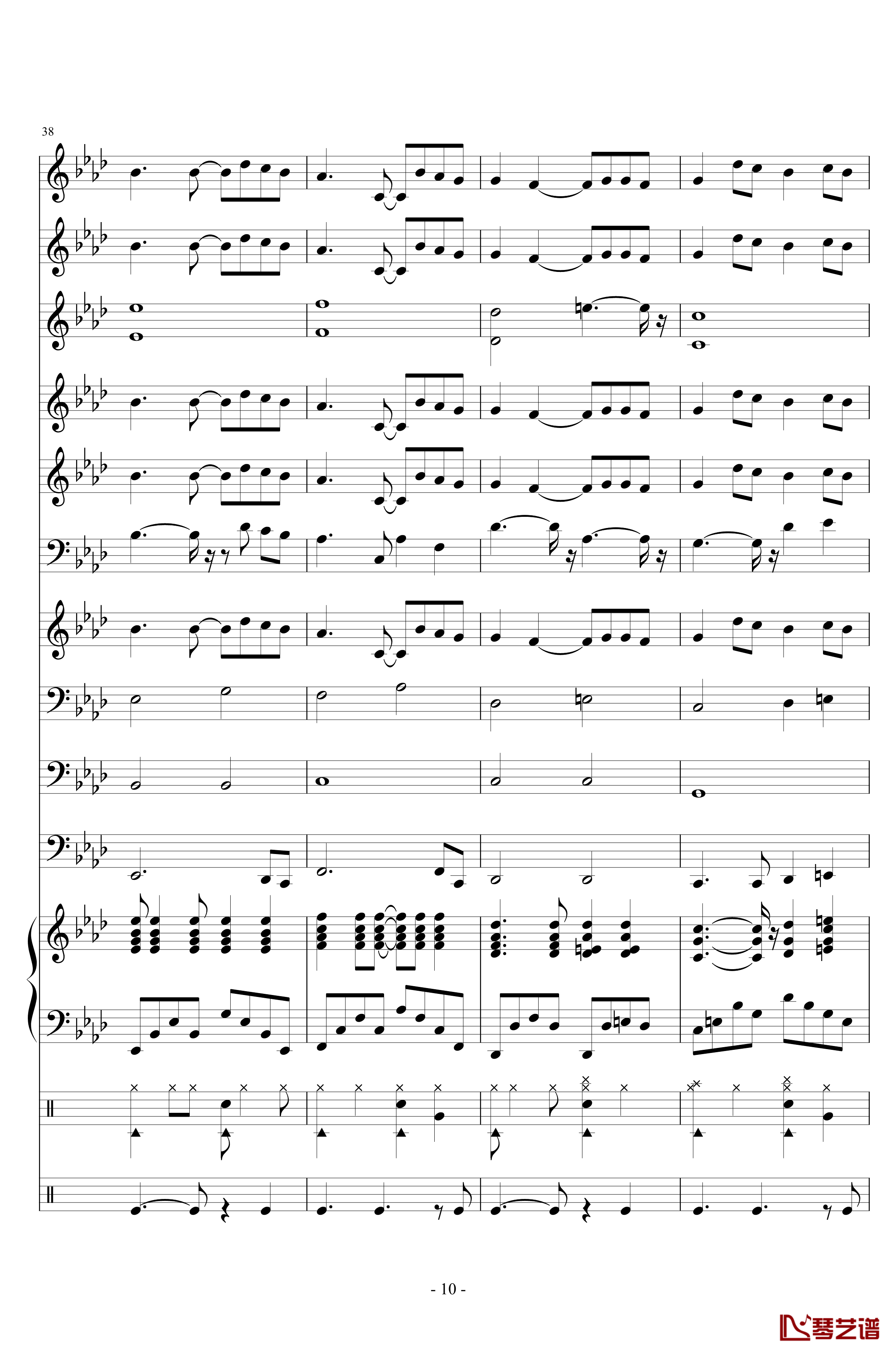 十年钢琴谱-陈奕迅- 小型管乐总谱10