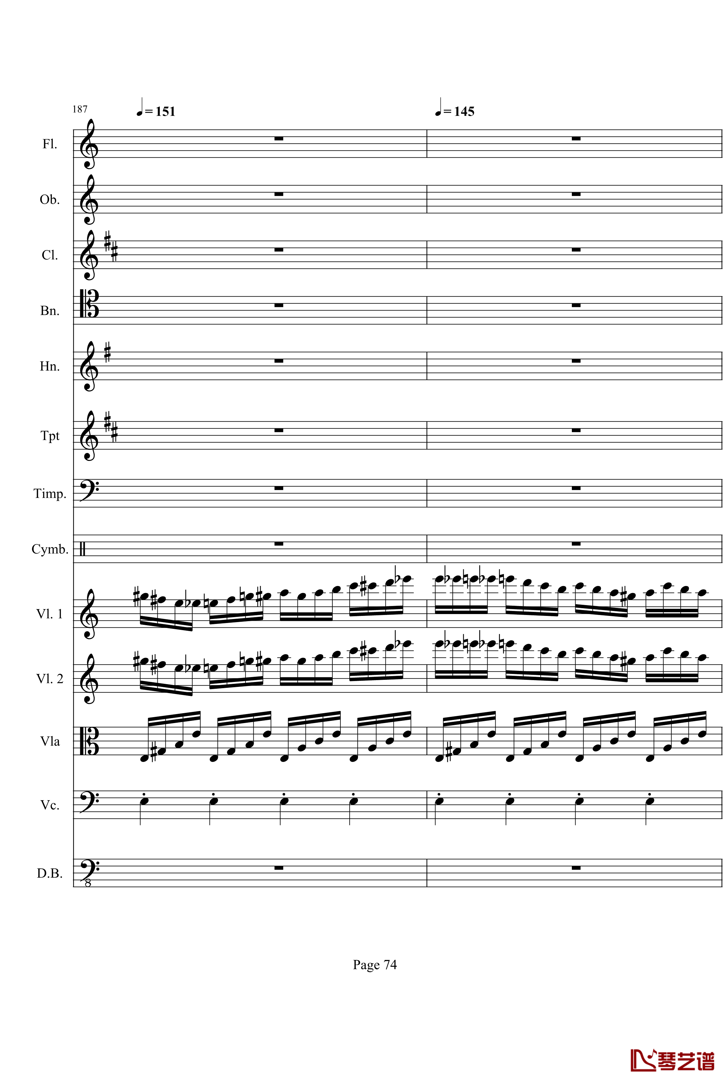 奏鸣曲之交响钢琴谱-第21首-Ⅰ-贝多芬-beethoven74