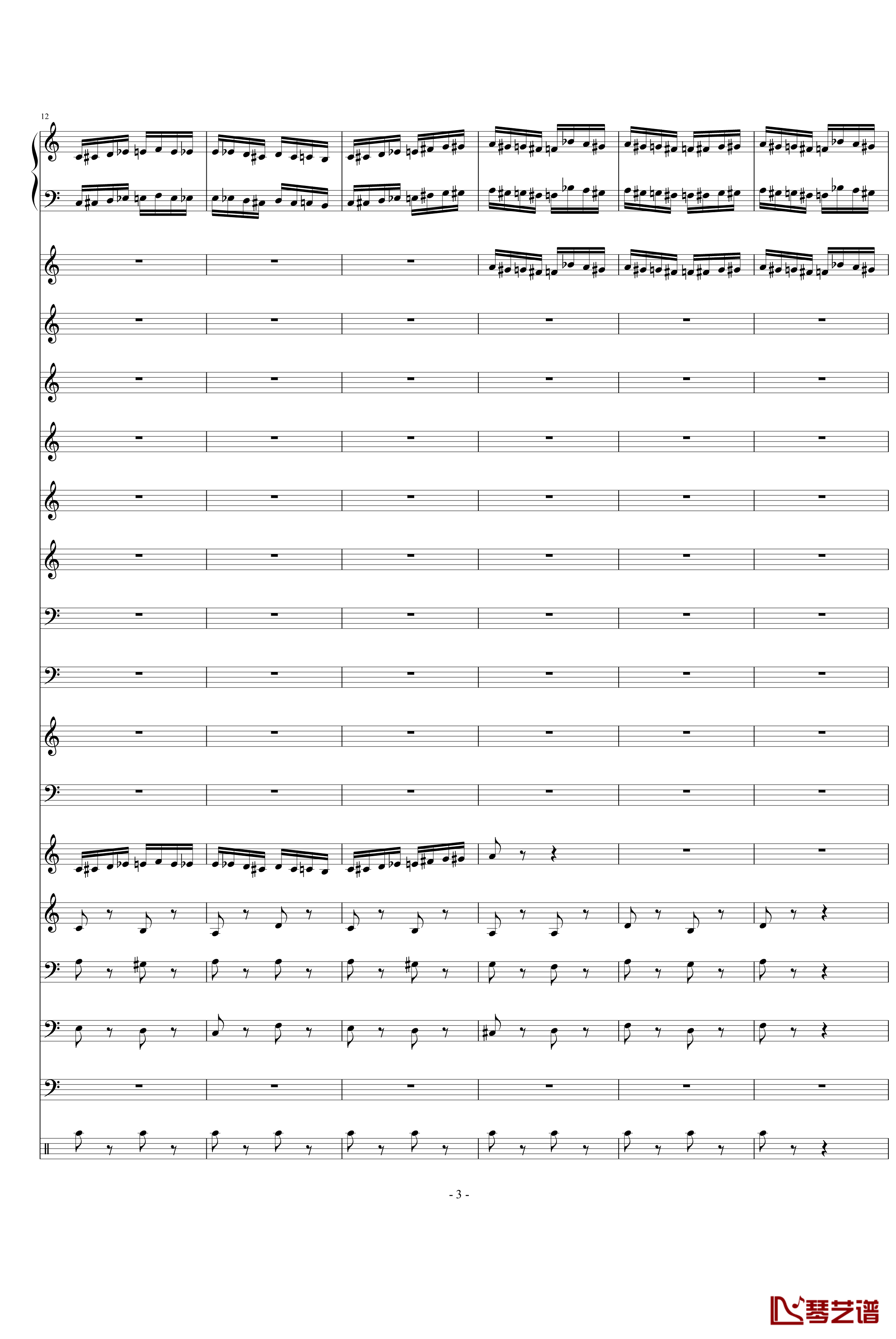 野蜂飞舞钢琴谱-Charm2版-里姆斯基-柯萨科夫3