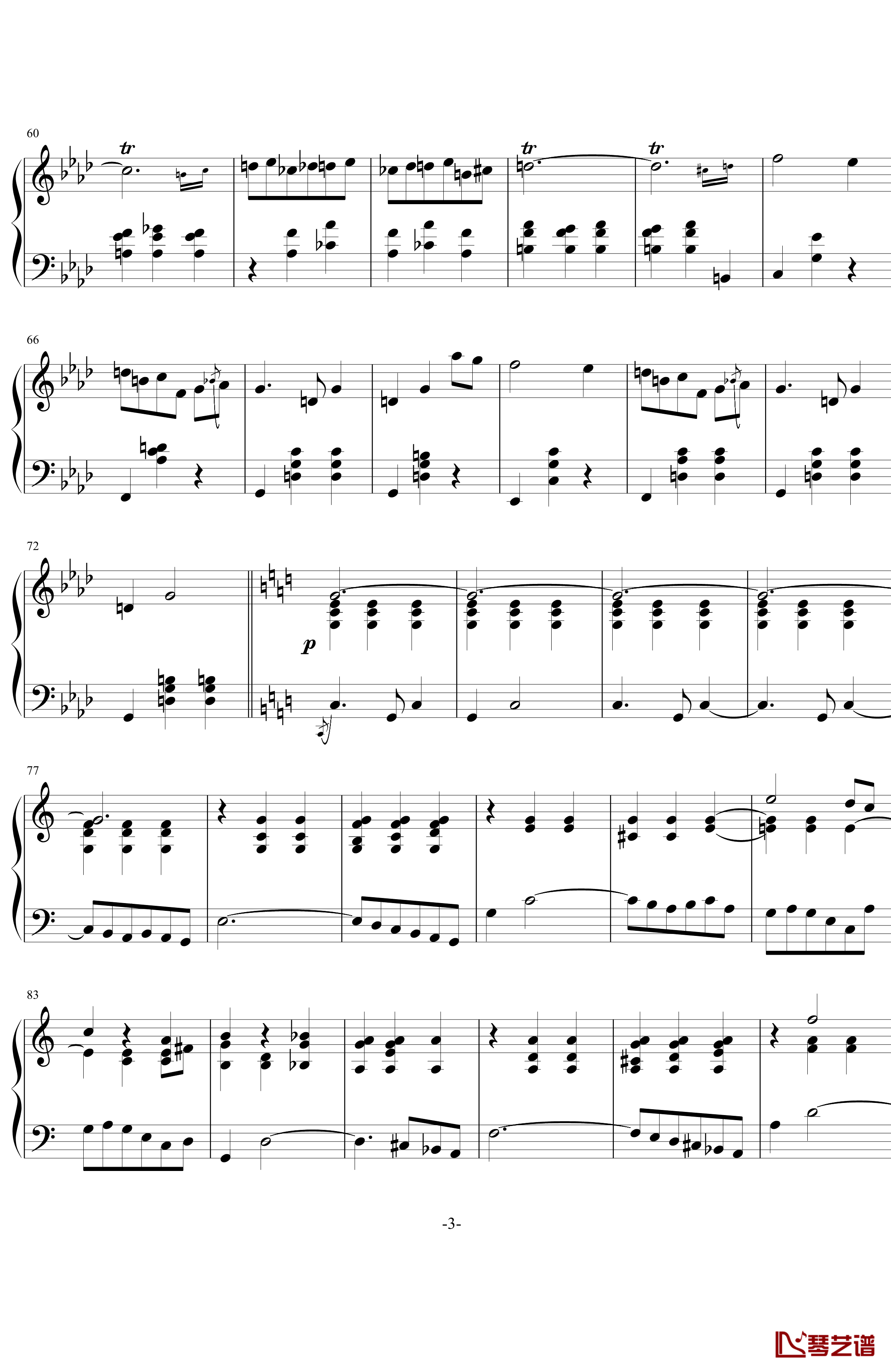 肖邦圆舞曲Op643钢琴谱-肖邦-chopin3