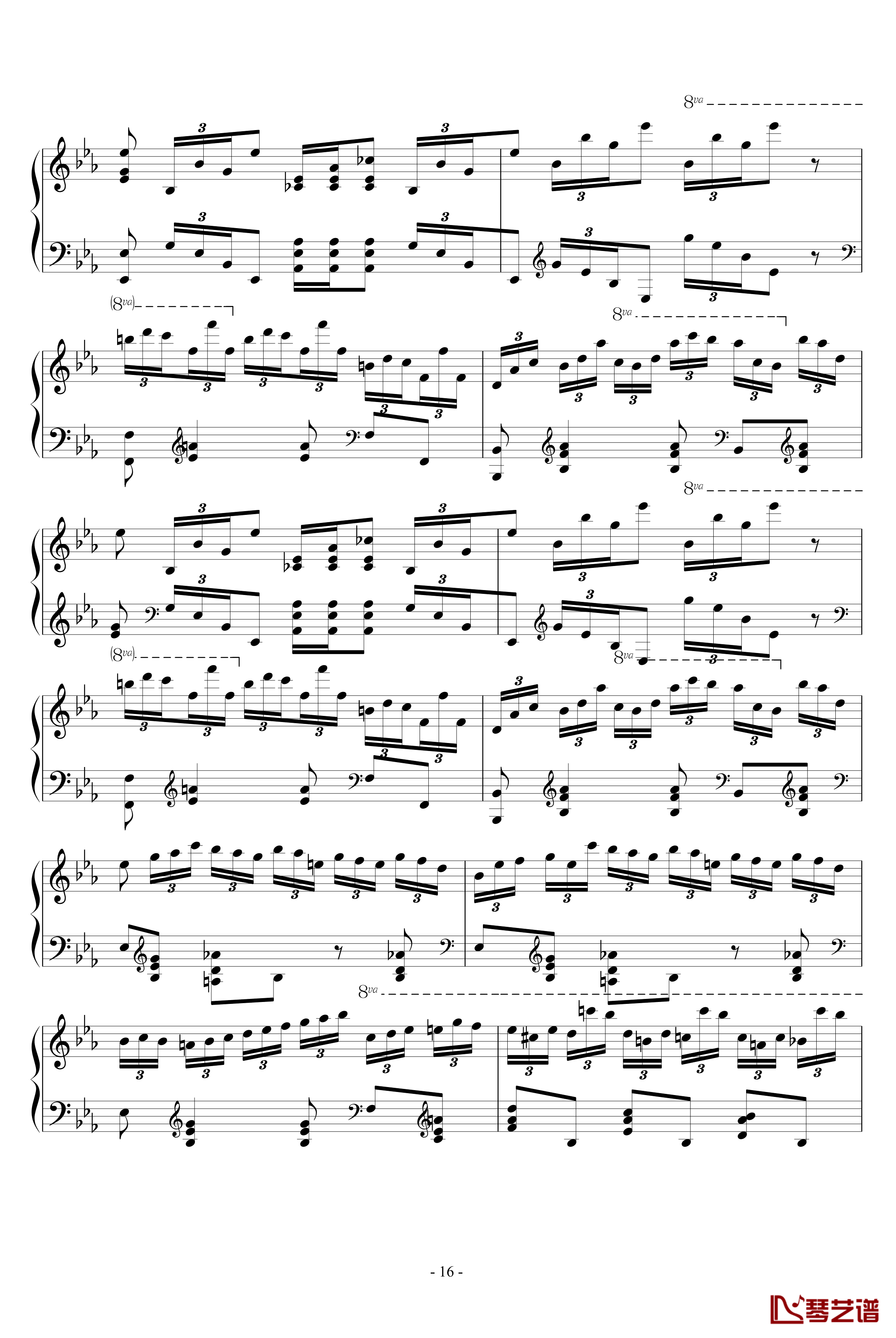肖邦大波兰舞曲opus22钢琴谱-肖邦-chopin16