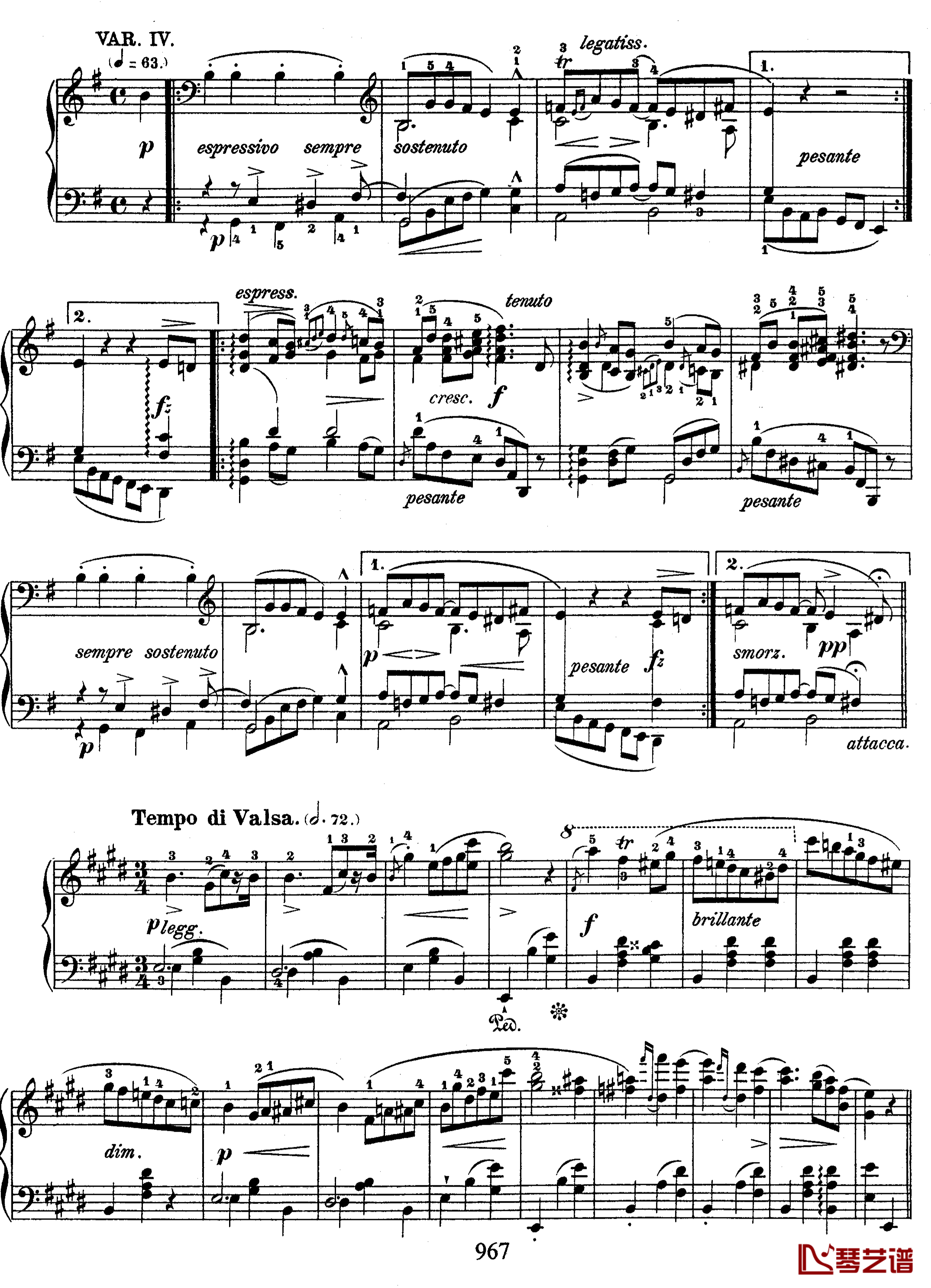 E大调德国歌调变奏曲钢琴谱-肖邦-chopin6