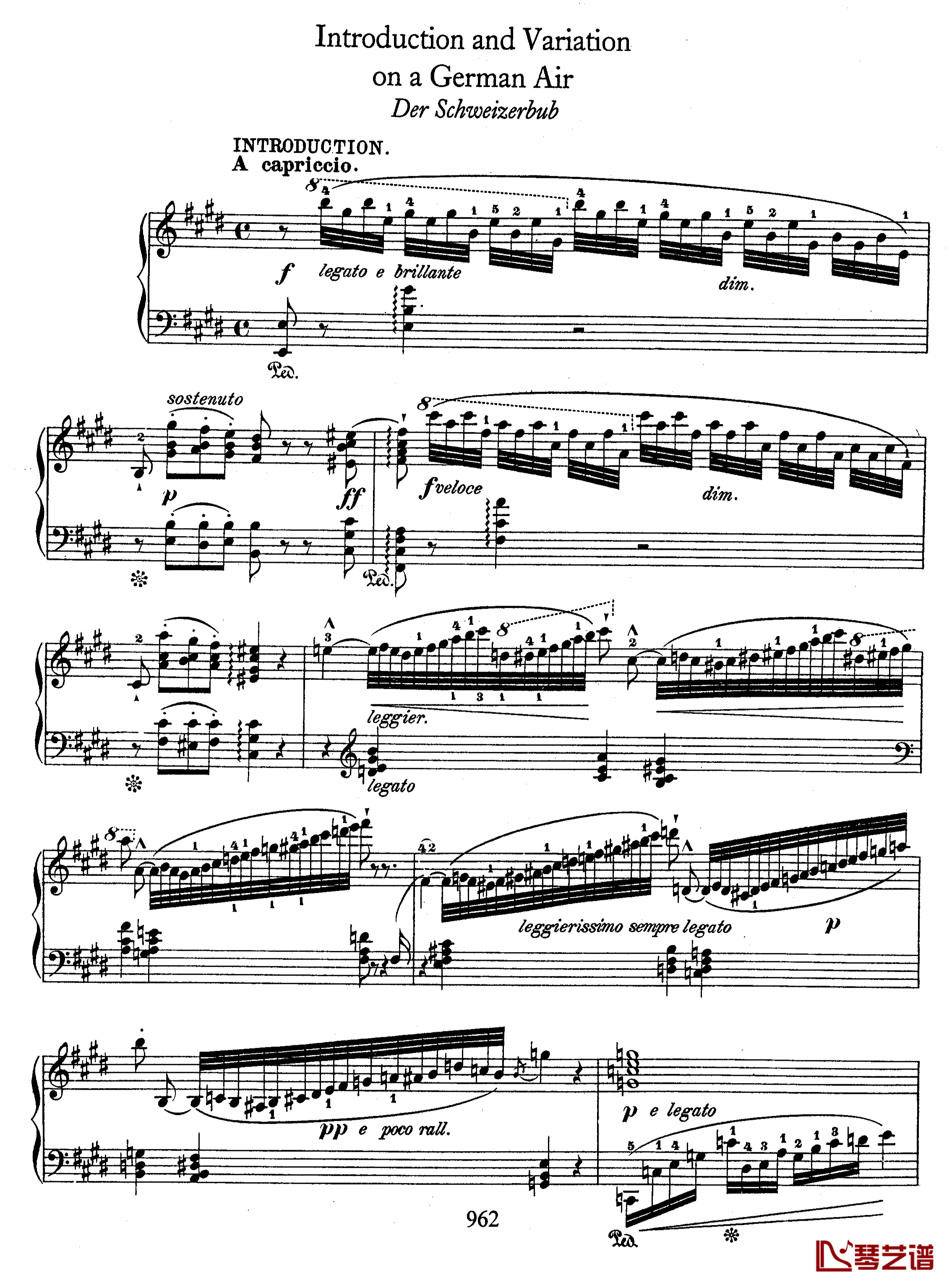 E大调德国歌调变奏曲钢琴谱-肖邦-chopin1