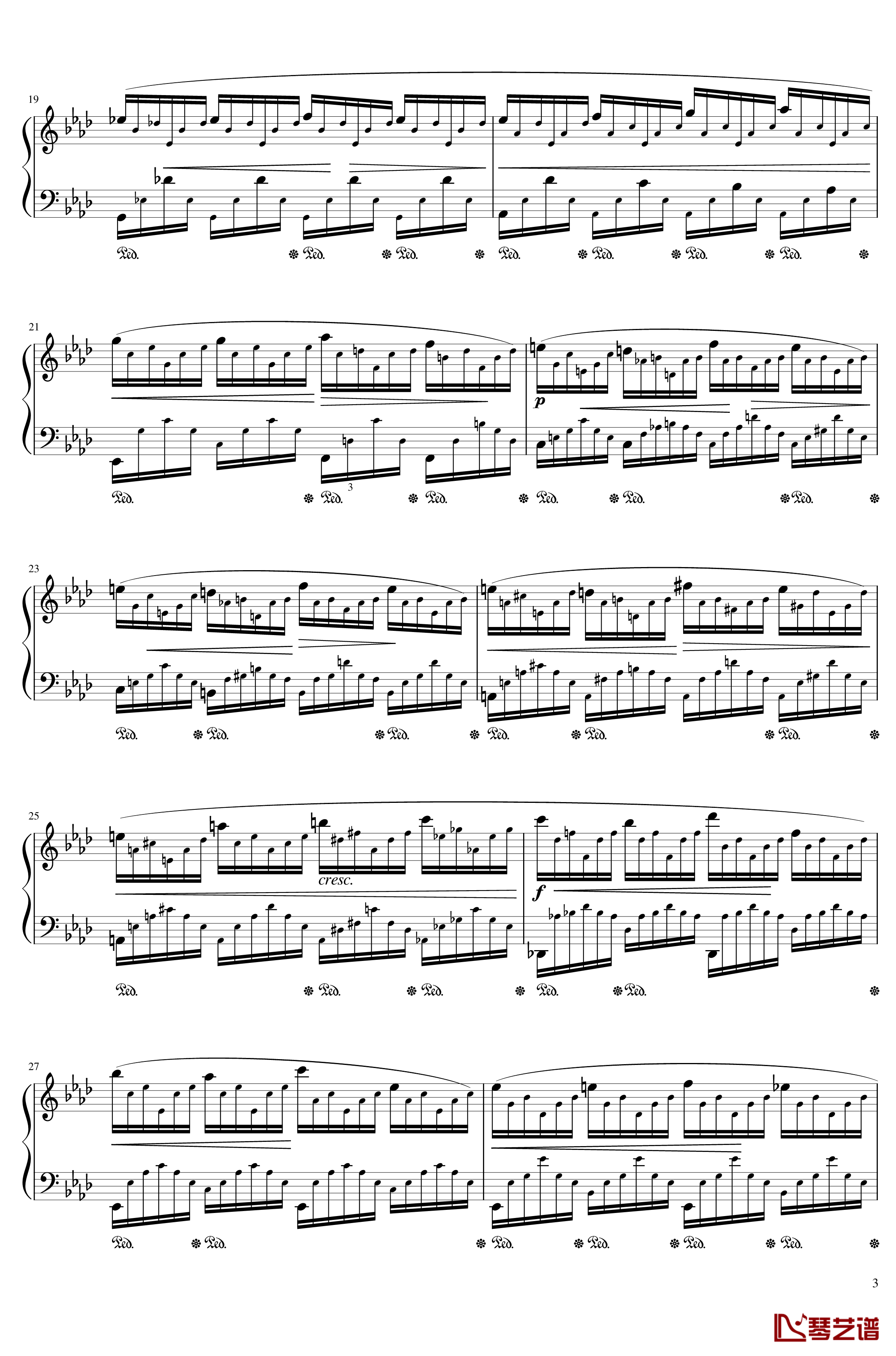 练习曲 Op. 25 Nr. 1钢琴谱-肖邦-chopin3
