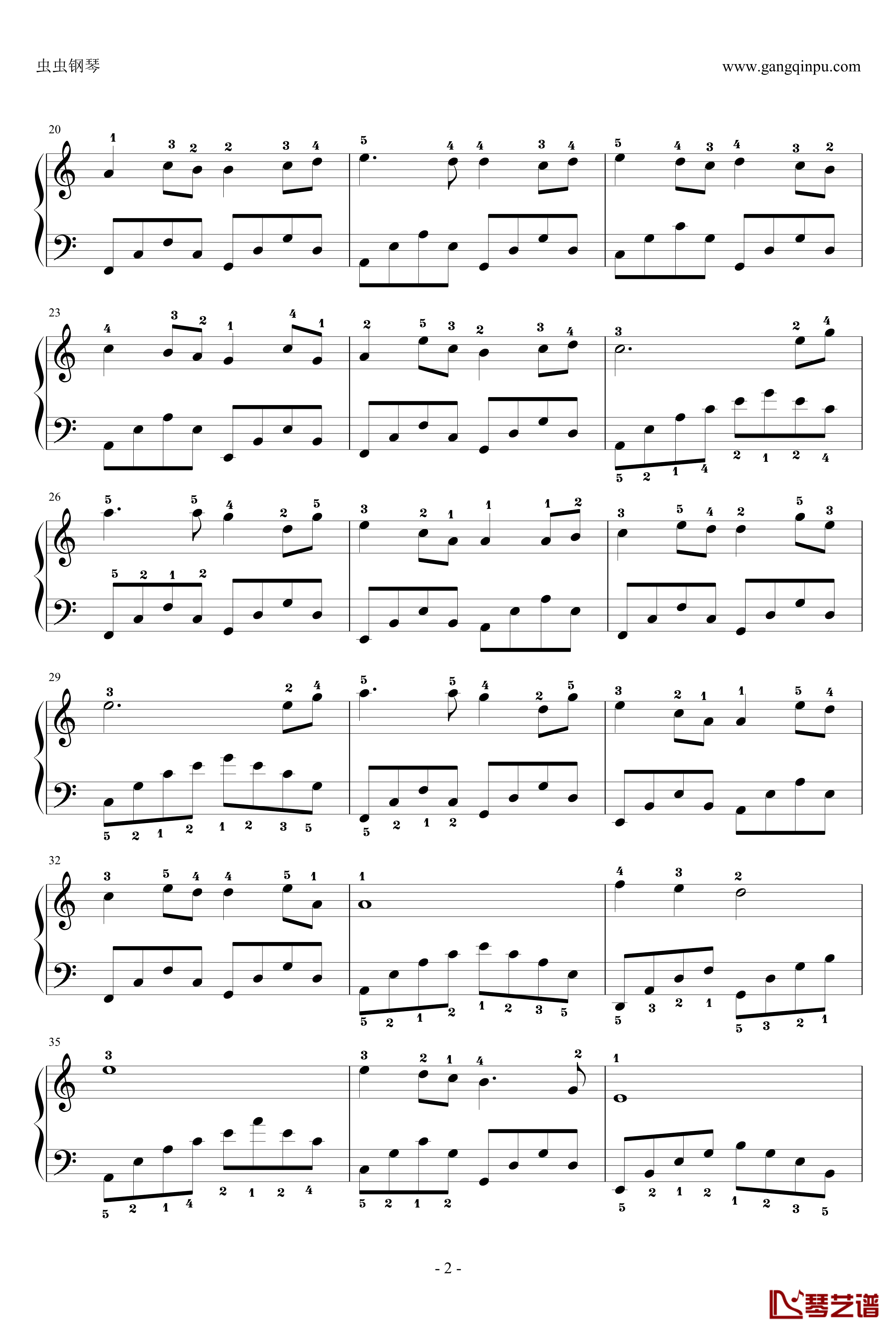 星月神话钢琴谱-优美简单指法版-金莎2