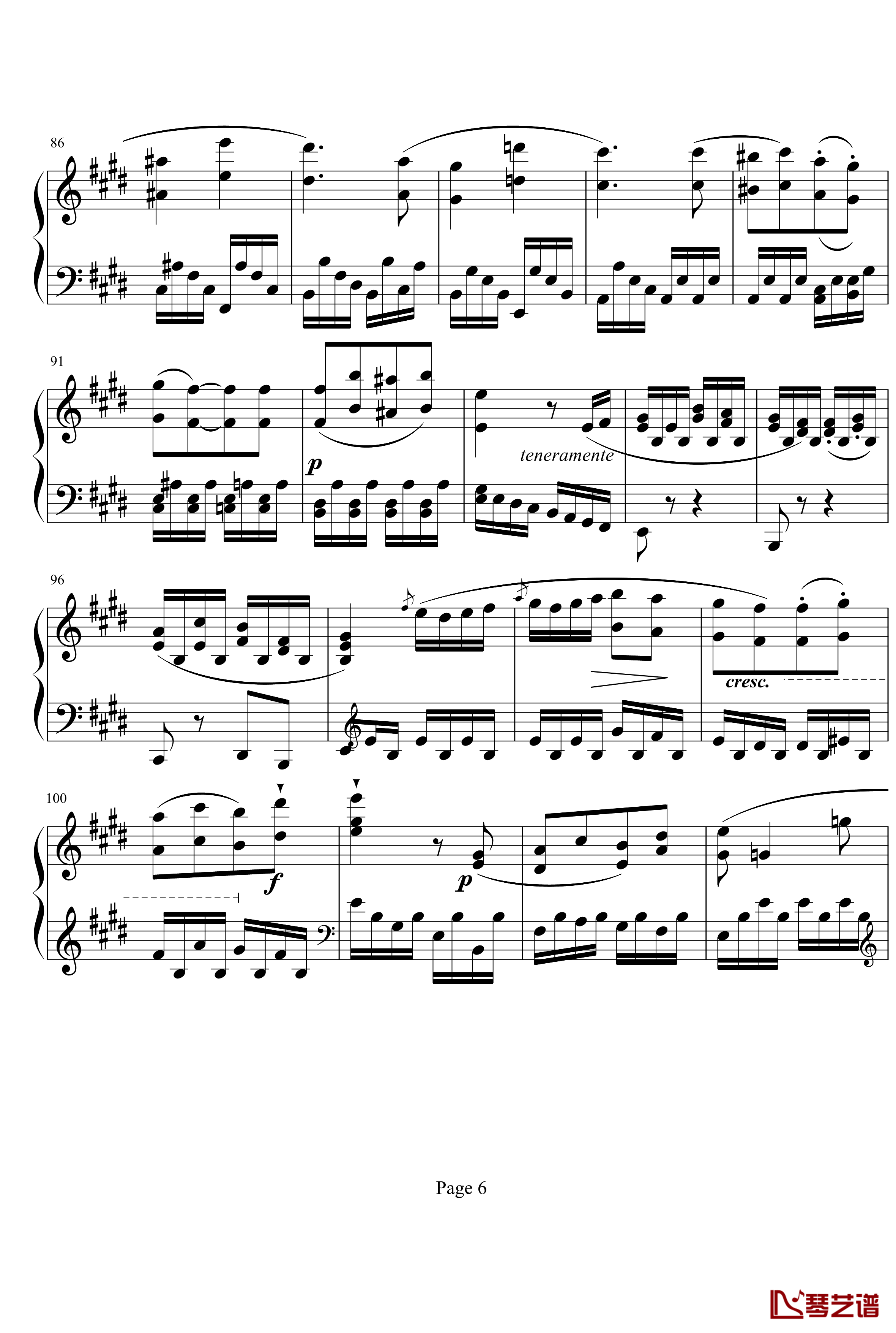 贝多芬第27钢琴奏鸣曲第二乐章钢琴谱-贝多芬6
