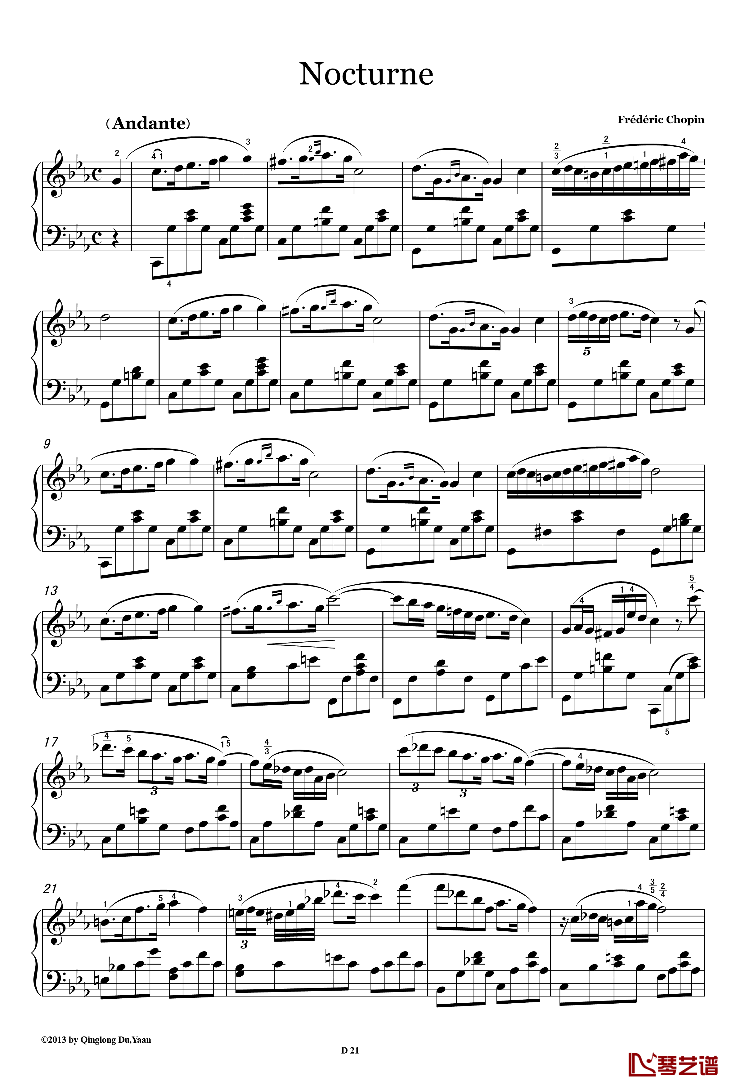 肖邦c小调夜曲钢琴谱-无编号-肖邦-chopin1