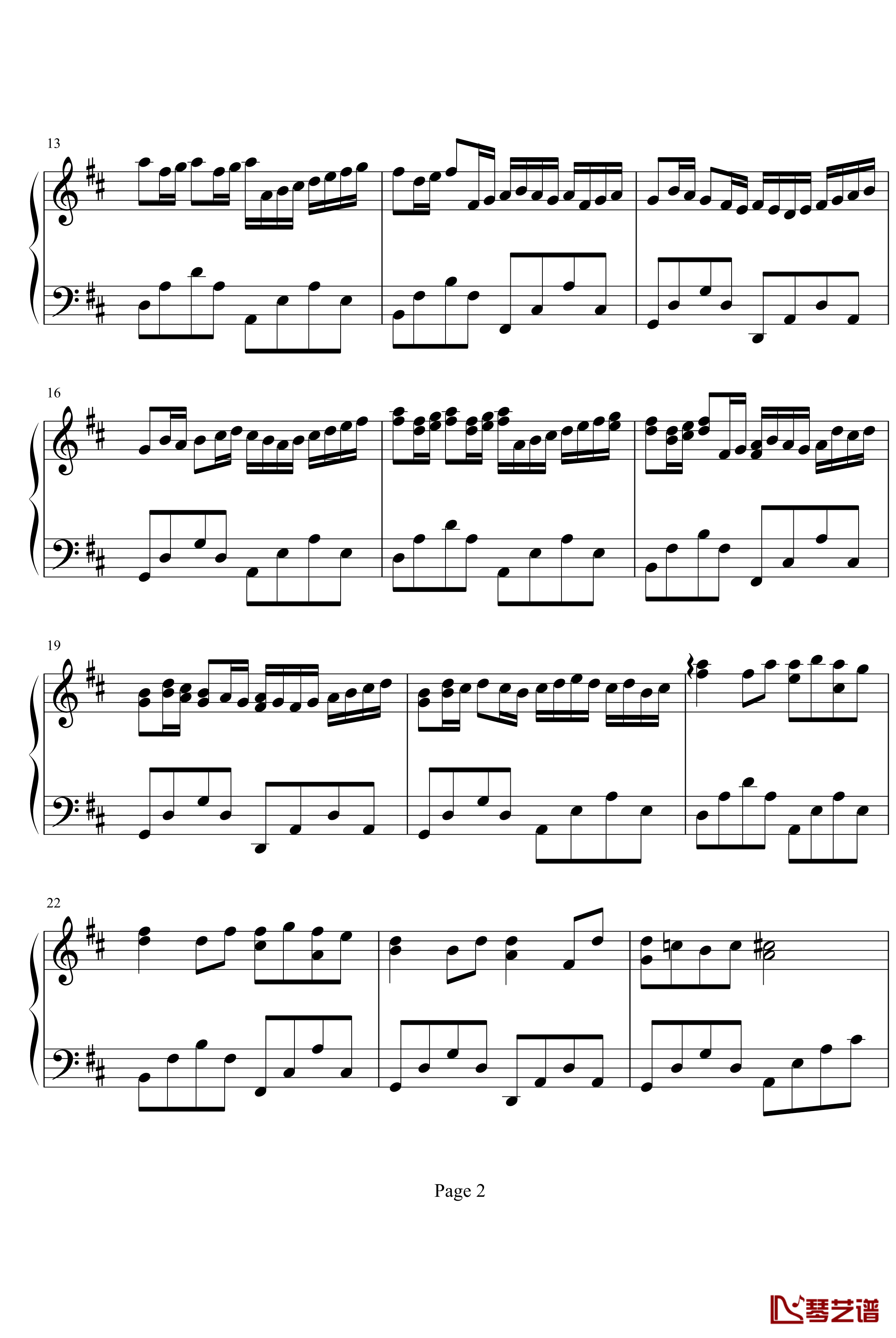 卡农钢琴谱-canon-帕赫贝尔-Pachelbel2