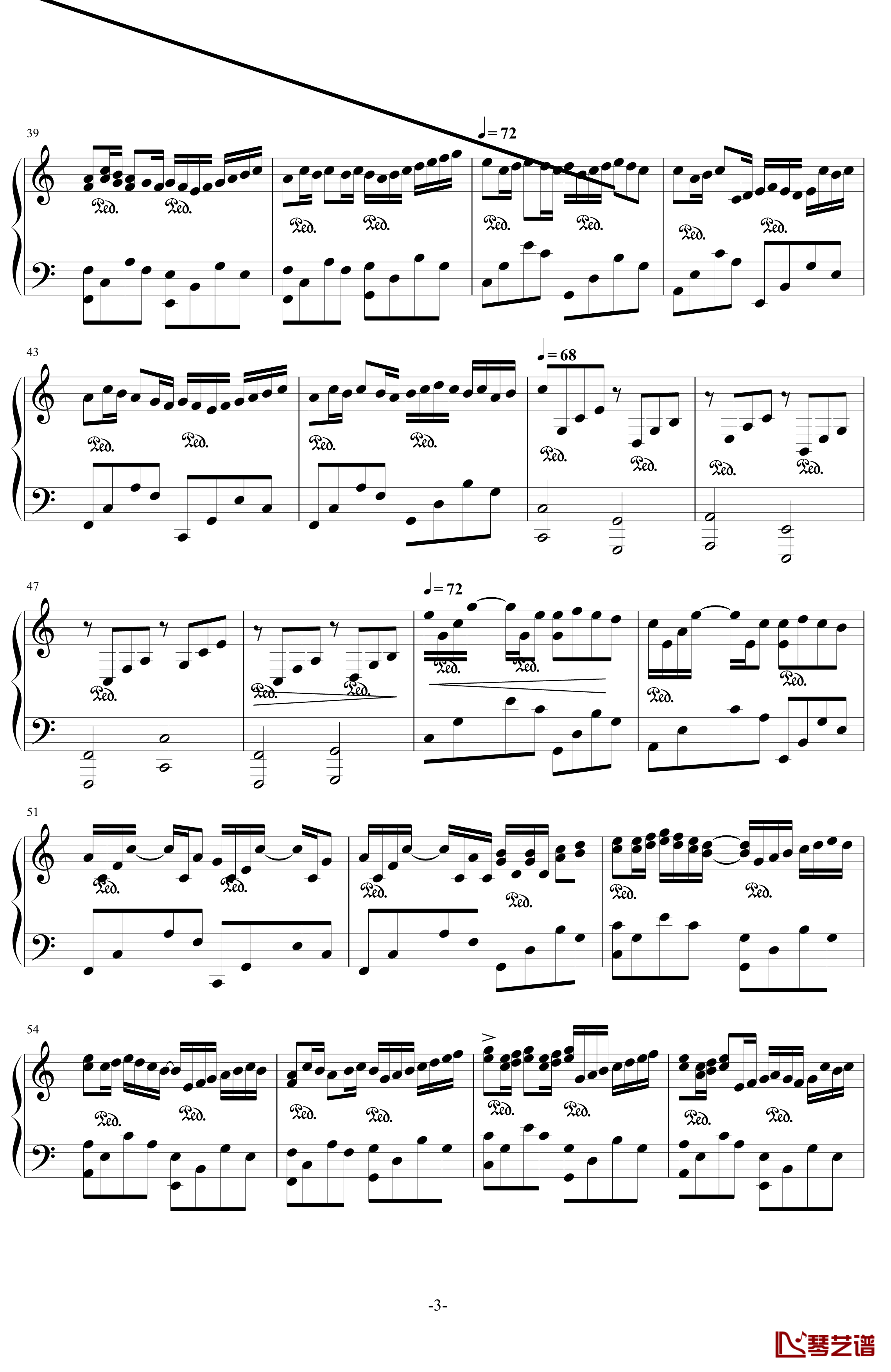 卡农钢琴谱-最有可能超越乔治温斯顿国产版-帕赫贝尔-Pachelbel3