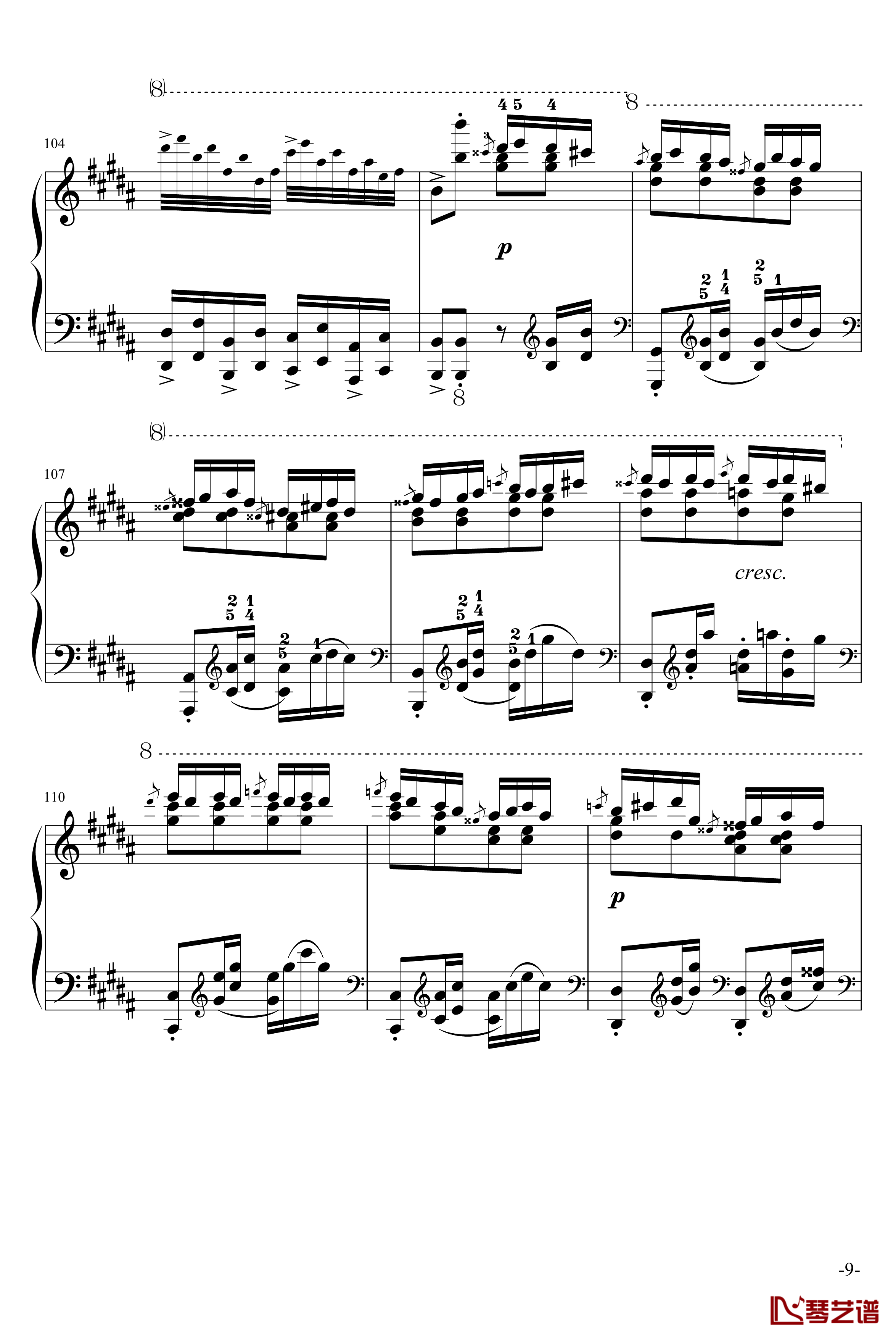 玩命版土耳其进行曲钢琴谱-莫扎特9