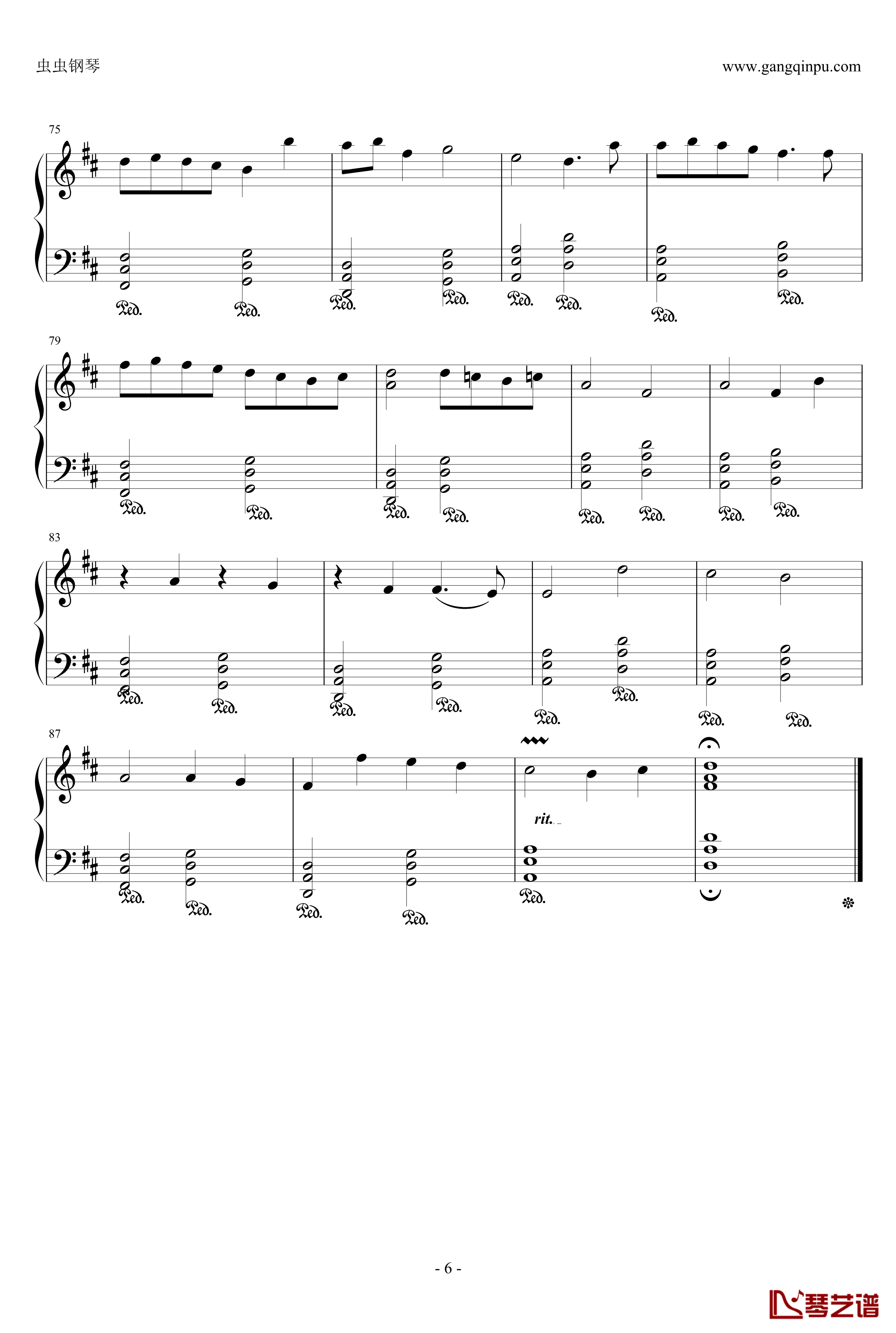 卡农：大爱人间钢琴谱-完整版-帕赫贝尔-Pachelbel6