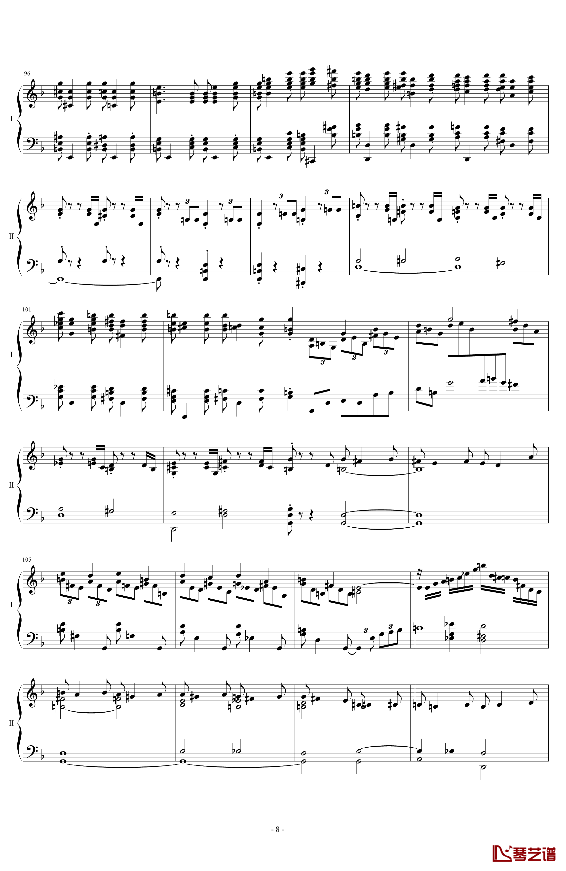 拉三第三乐章41页双钢琴钢琴谱-最难钢琴曲-拉赫马尼若夫8