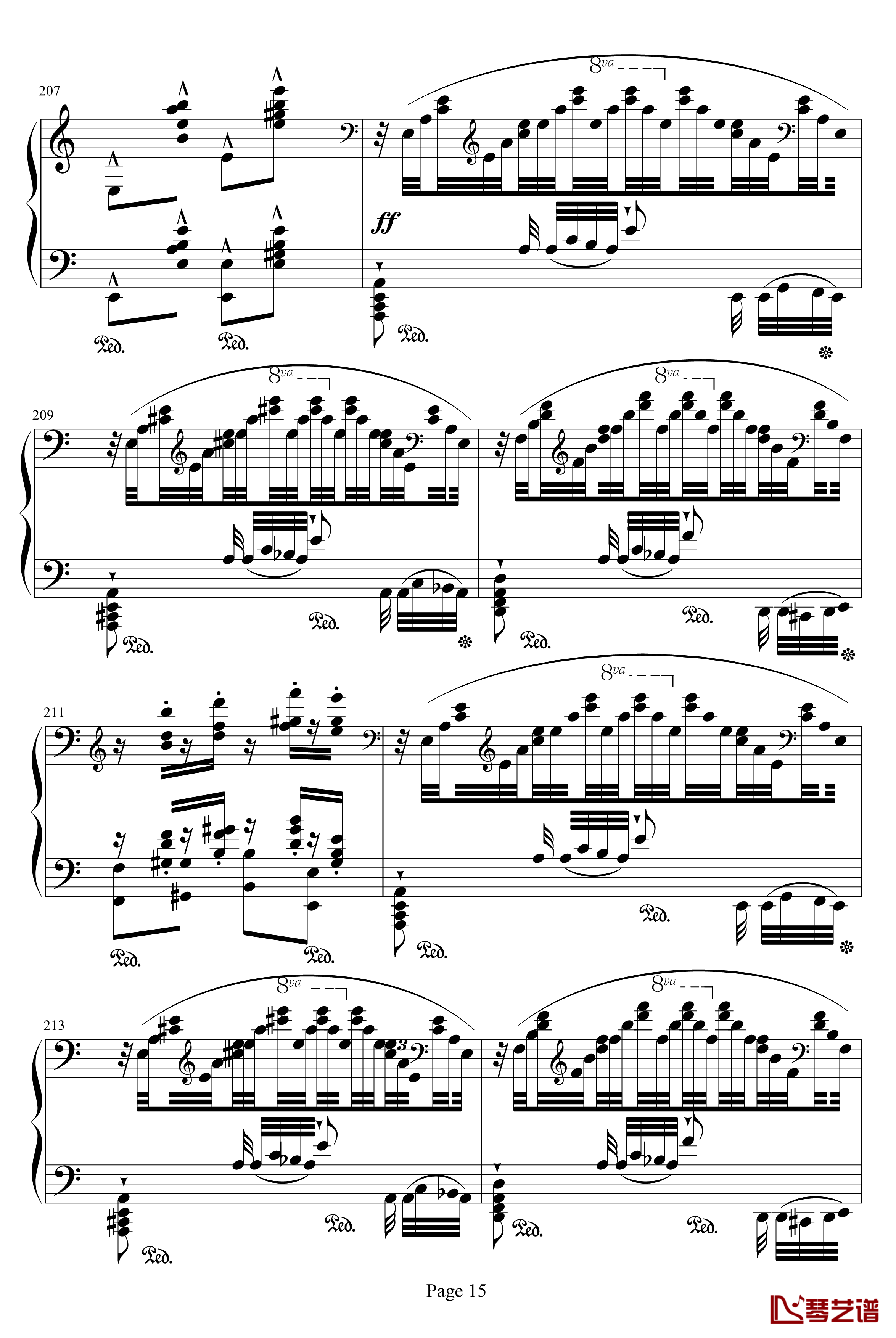 帕格尼尼练习曲钢琴谱-李斯特15