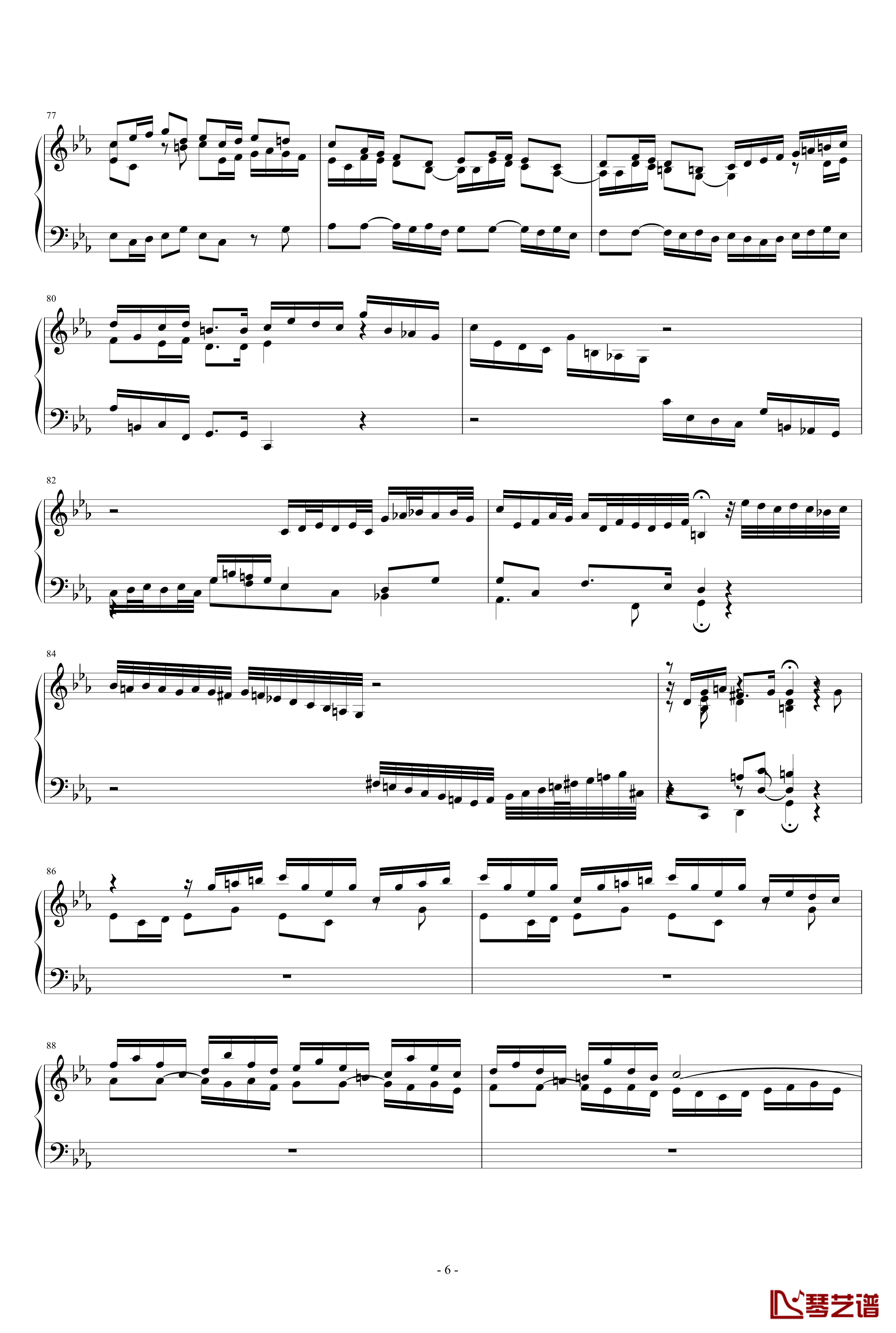 C小调托卡塔BWV911钢琴谱-雅克·奥芬巴赫6