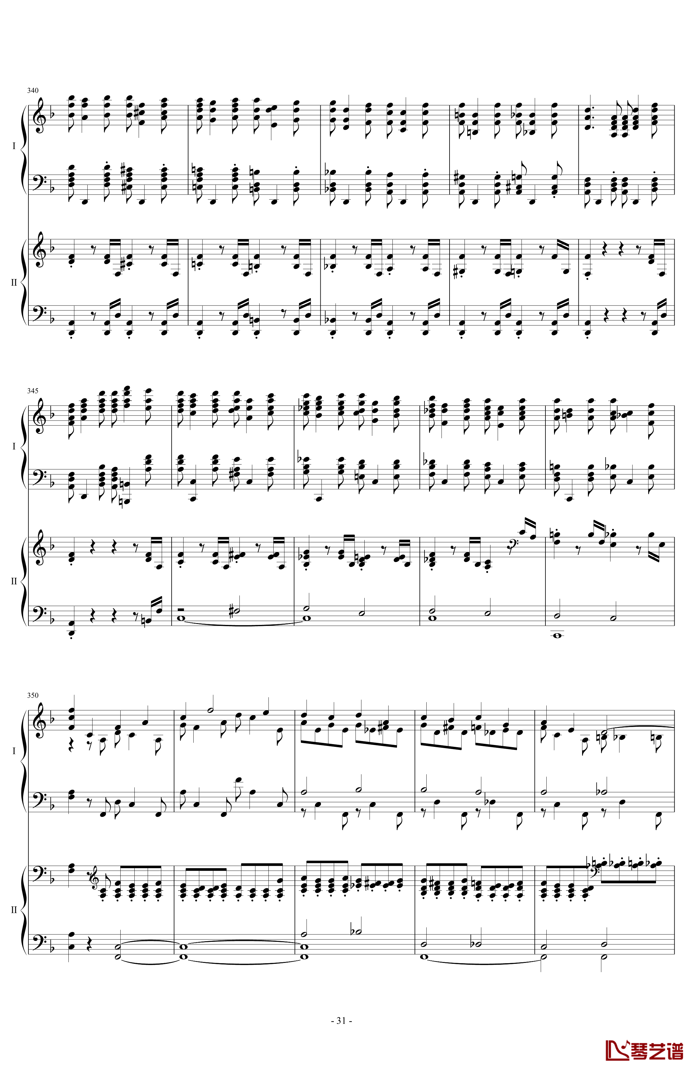 拉三第三乐章41页双钢琴钢琴谱-最难钢琴曲-拉赫马尼若夫31