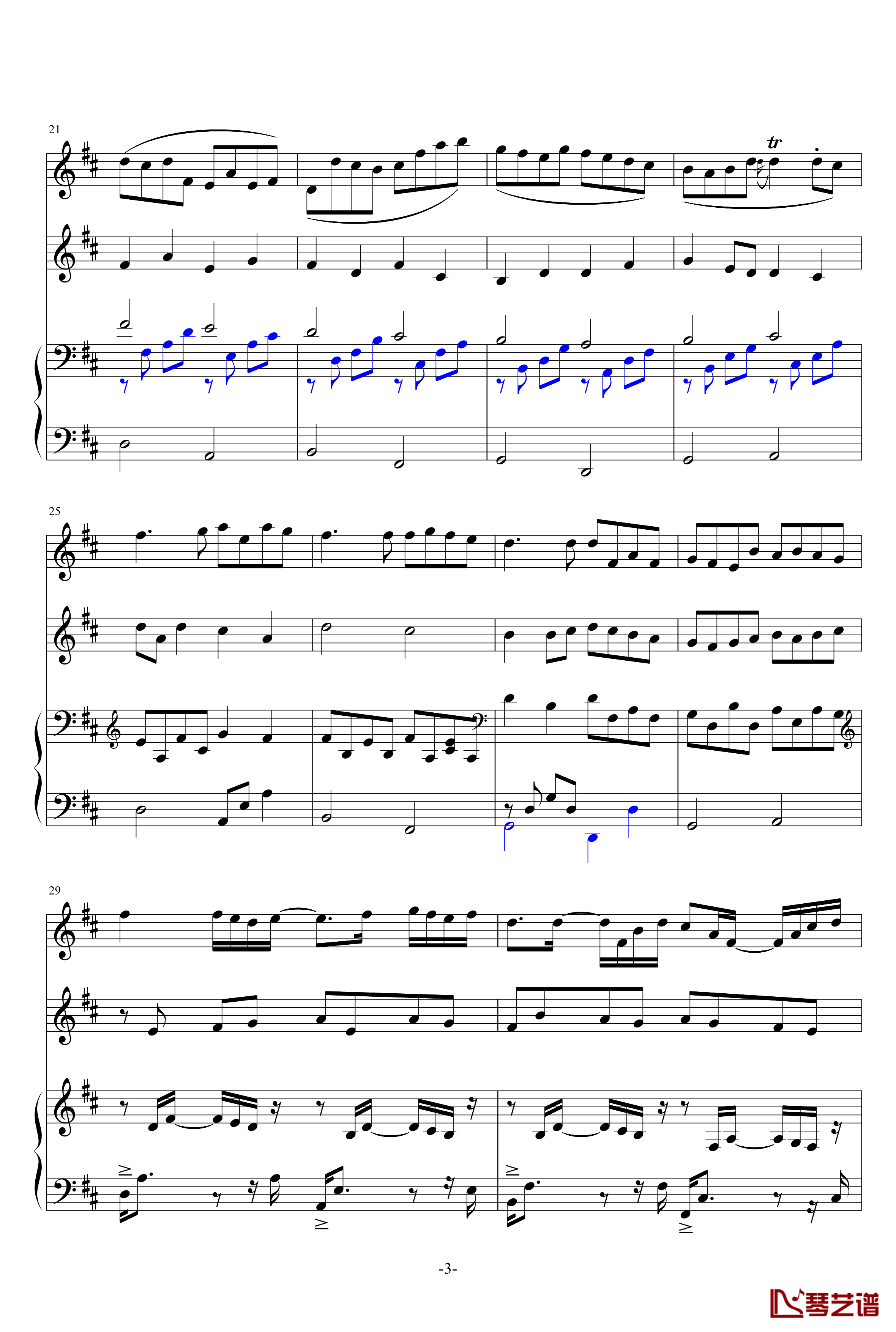 卡农提琴钢琴伴奏版钢琴谱-帕赫贝尔-Pachelbel3