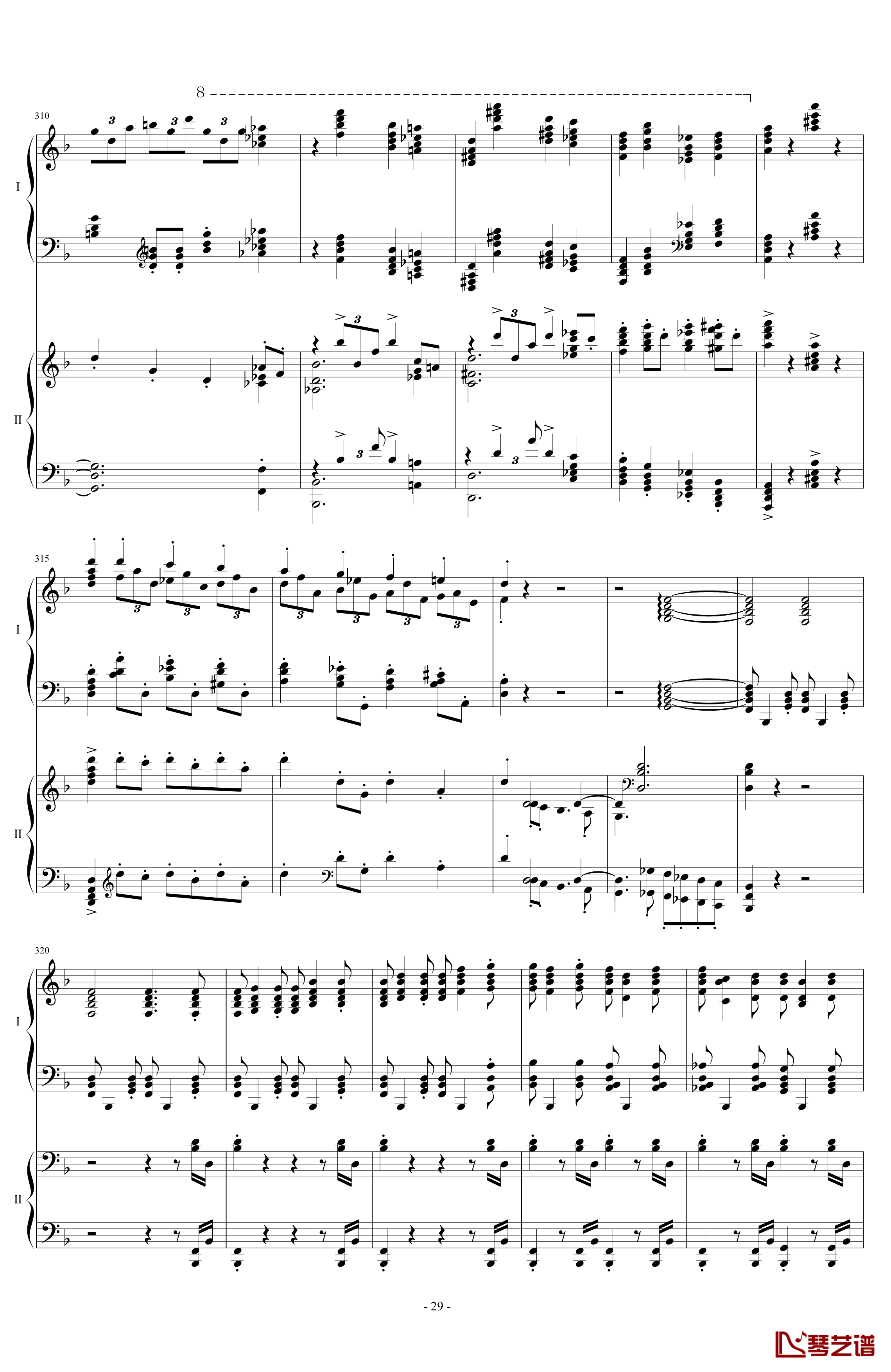 拉三第三乐章41页双钢琴钢琴谱-最难钢琴曲-拉赫马尼若夫29