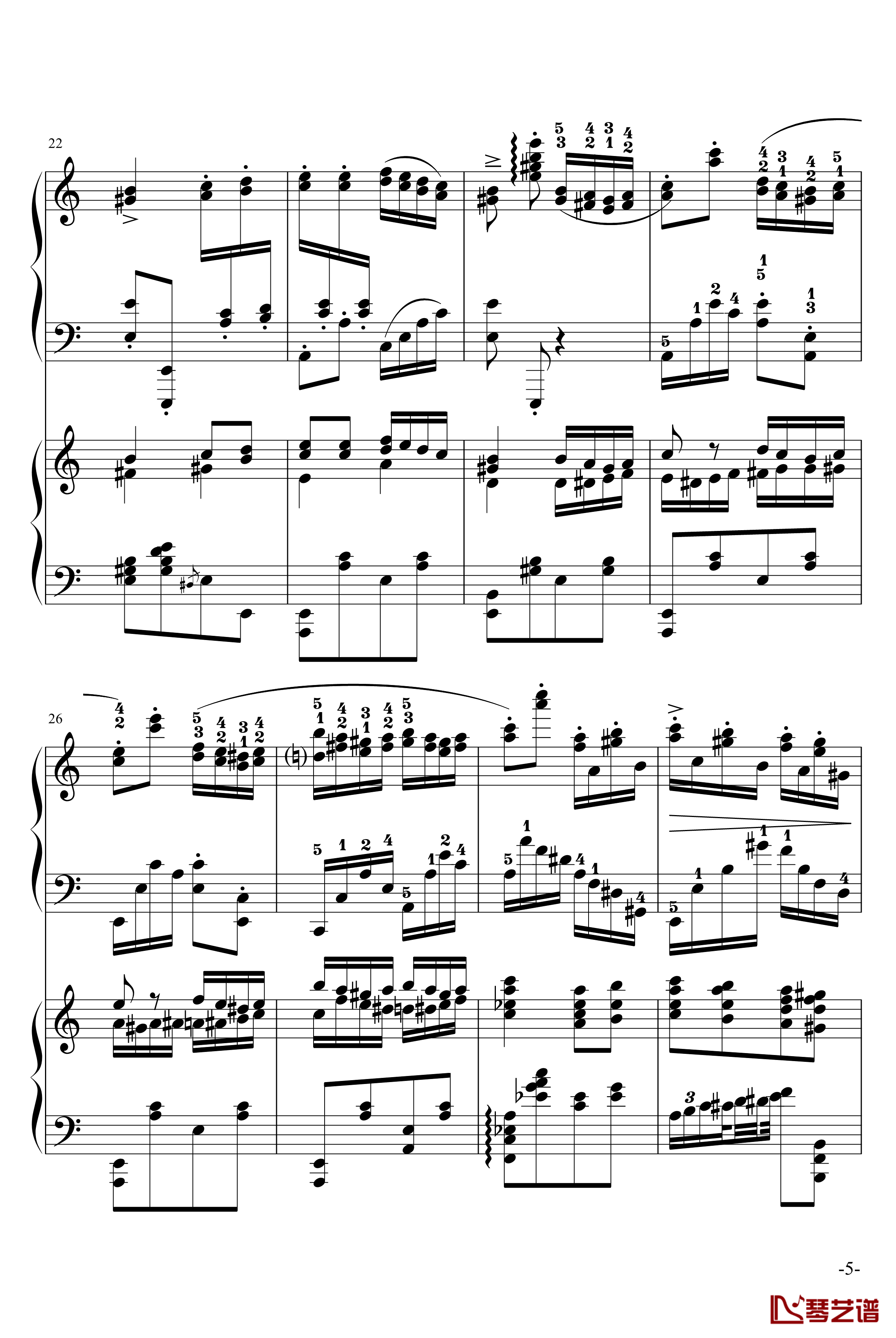 斗琴就找土耳其真实惠钢琴谱-修改-莫扎特5