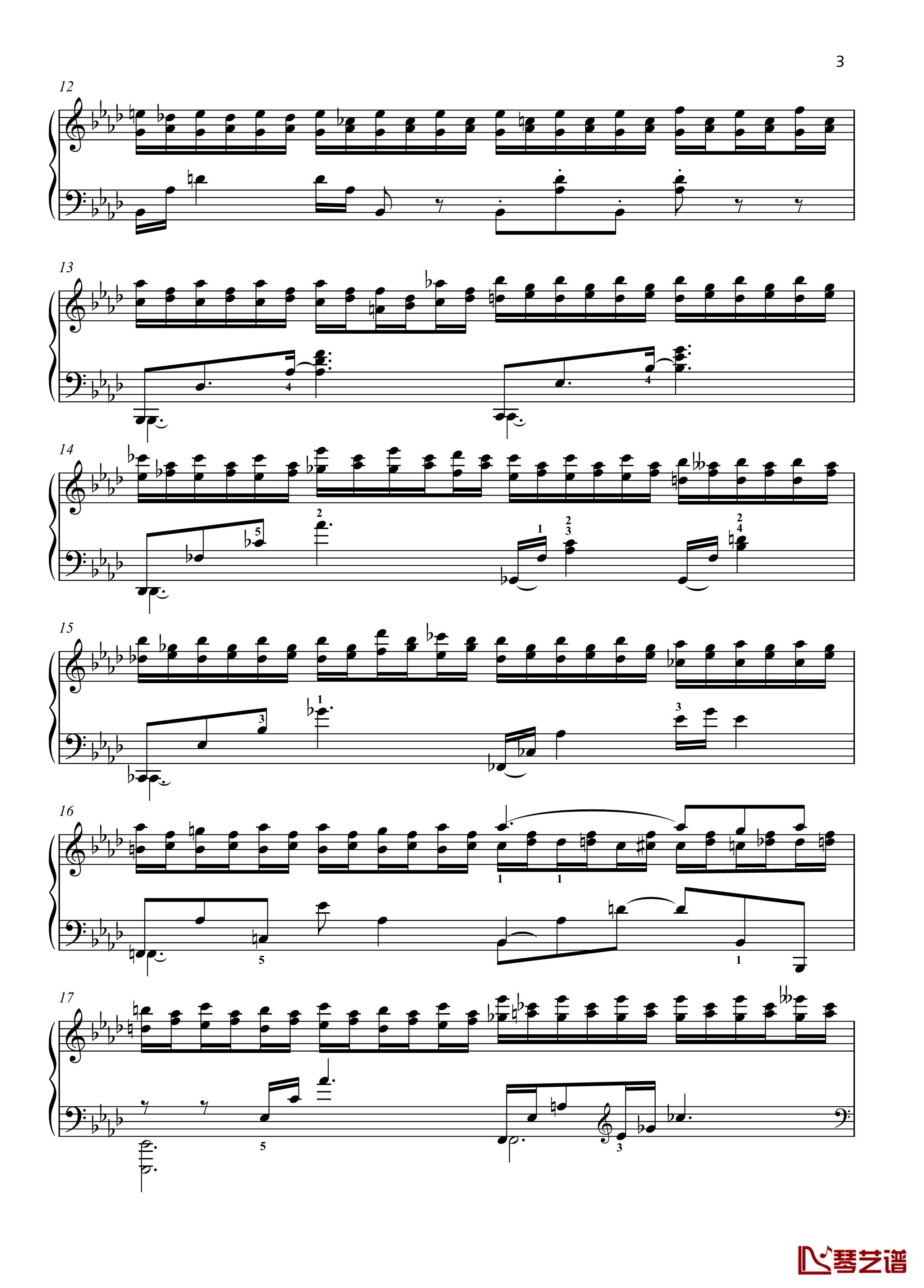 No. 2. Dream. Moderato钢琴谱-带指法- 八首音乐会练习曲 Eight Concert ?tudes Op 40 -爵士-尼古拉·凯帕斯汀3