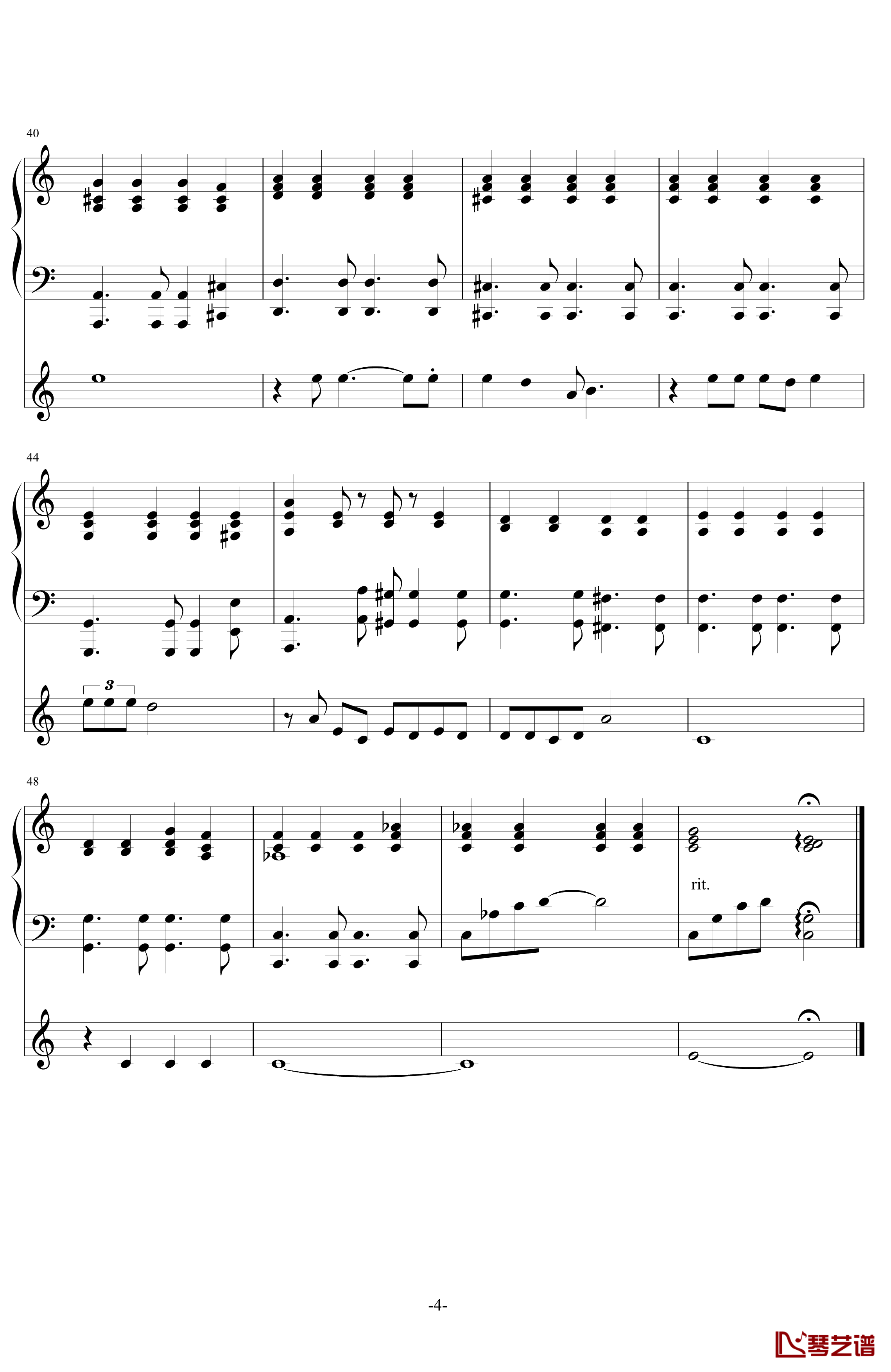 第一号陶笛奏鸣曲钢琴谱-尬哥4