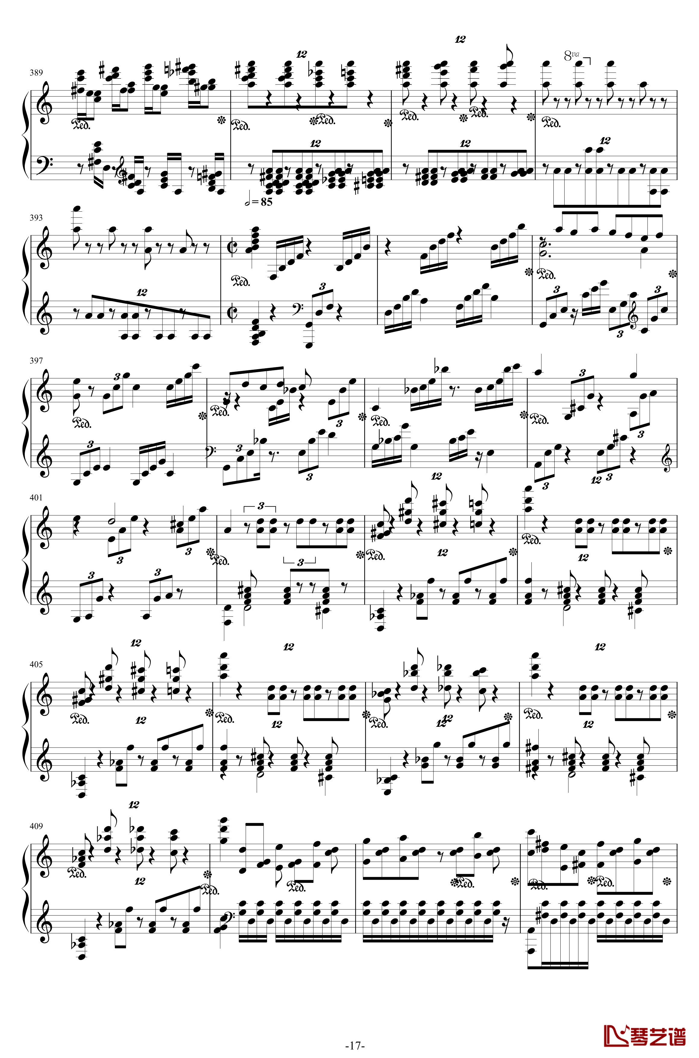 第二钢琴协奏曲钢琴谱-第三乐章独奏版-c小调-拉赫马尼若夫17