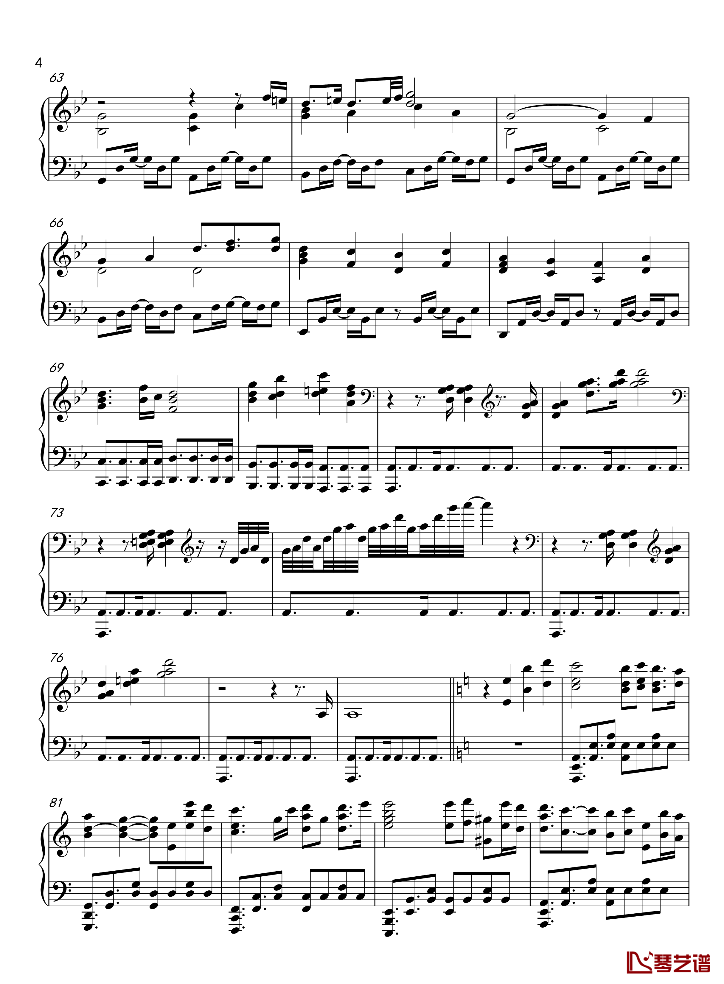 Unicorn钢琴谱-高达独角兽主题曲-泽野弘之4