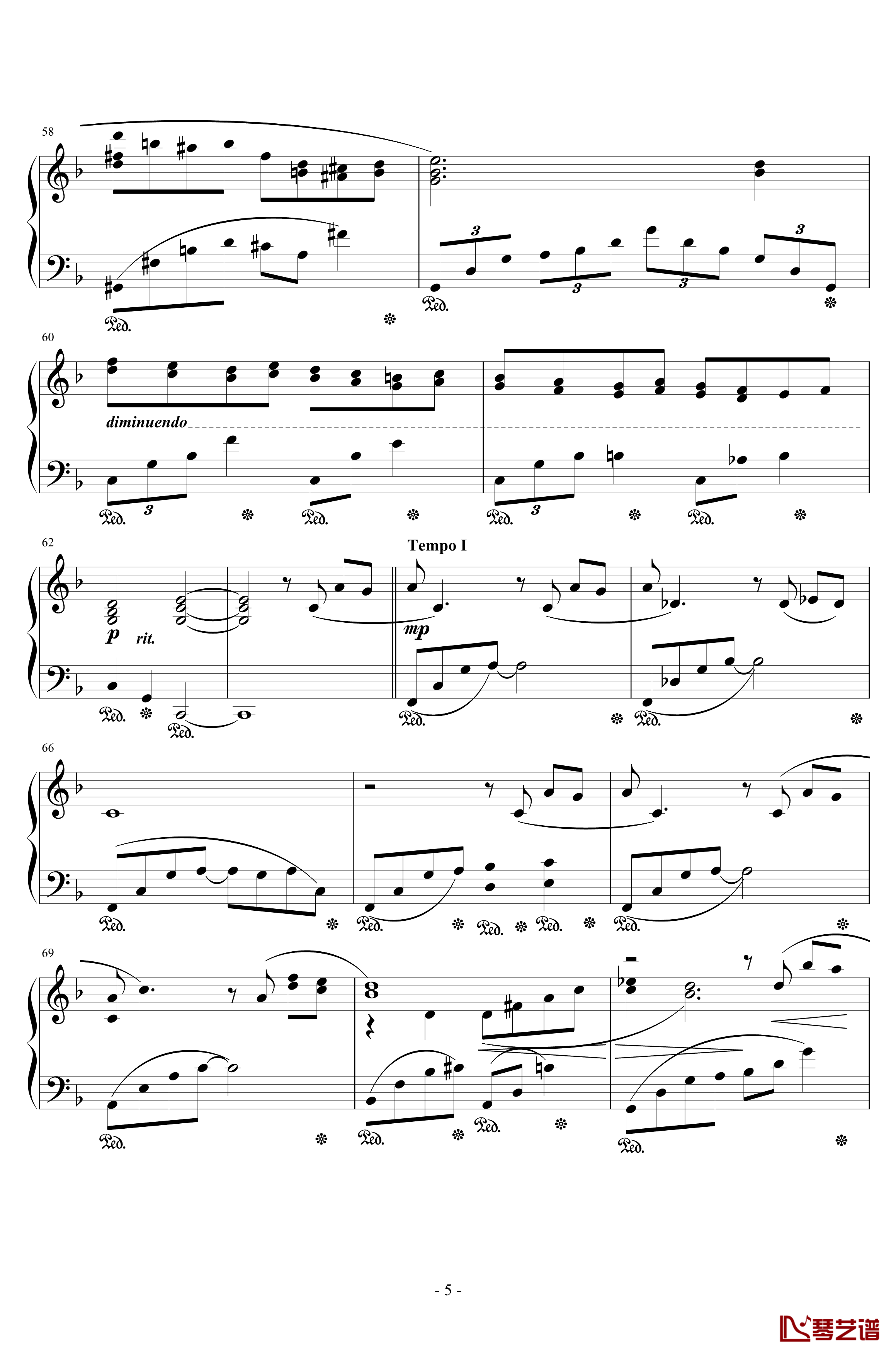 最终幻想7蒂法主题曲钢琴谱-ティファのテーマ-植松伸夫5