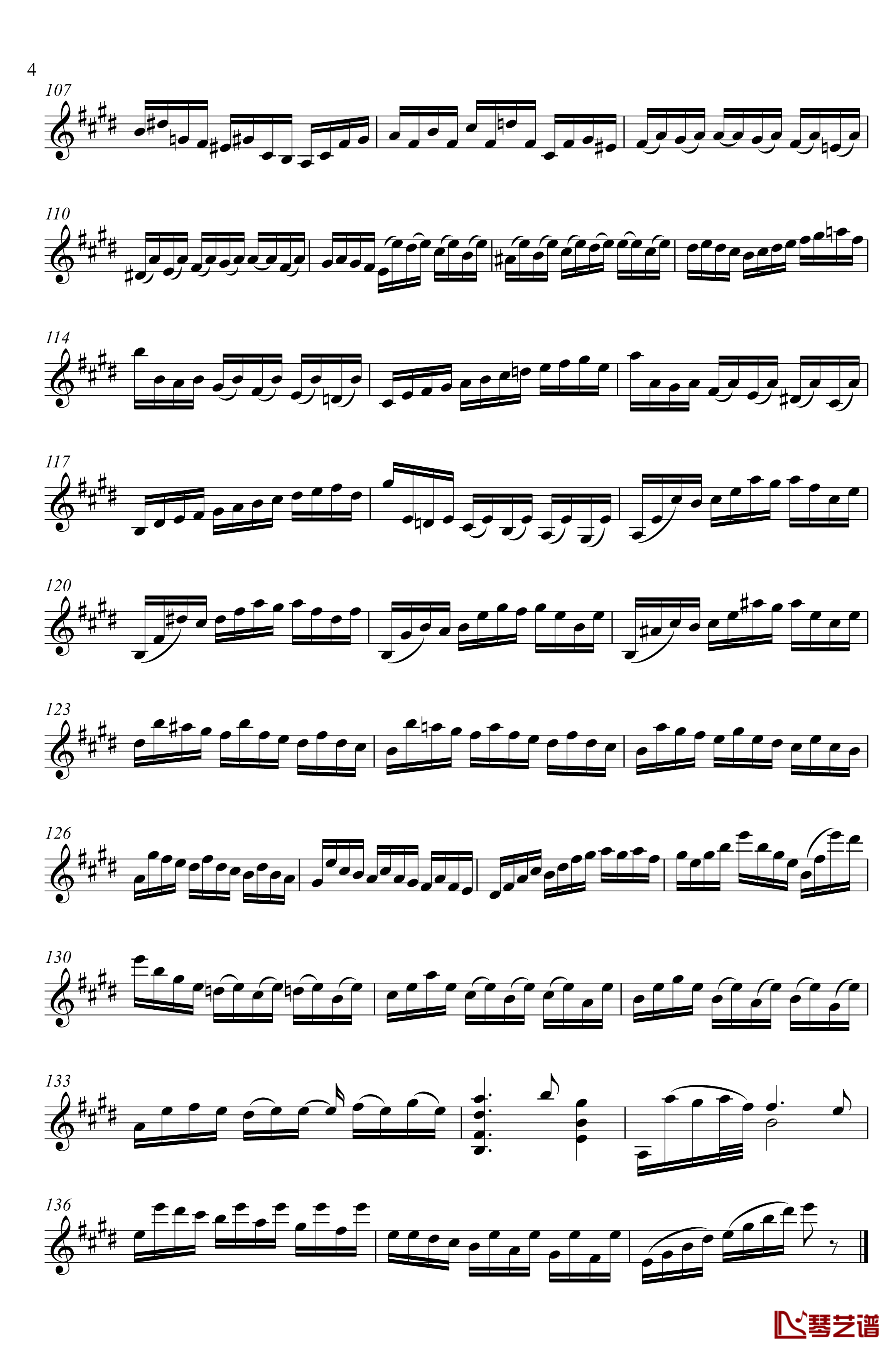 第3号无伴奏小提琴组曲钢琴谱-前奏曲-巴赫4