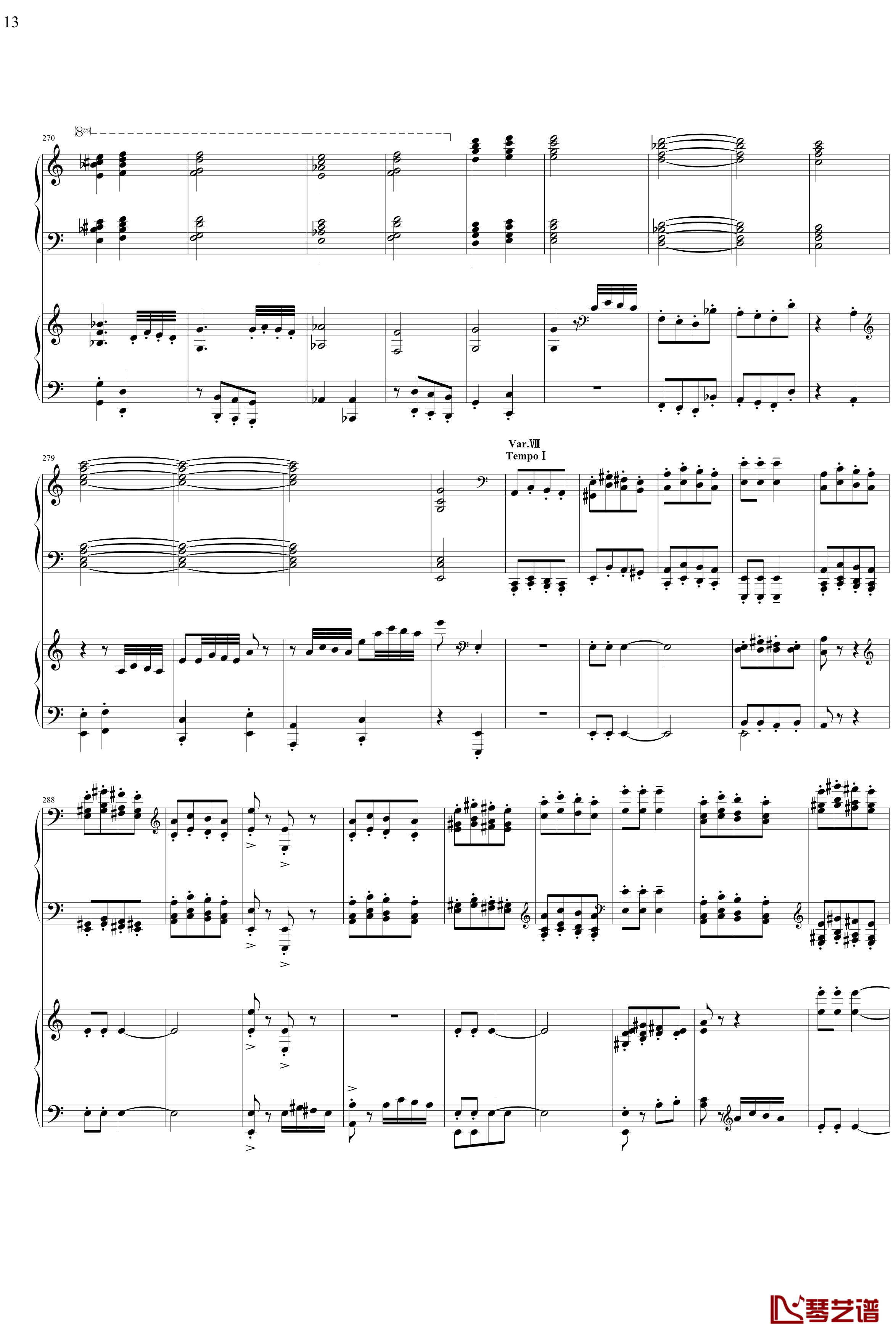 帕格尼主题狂想曲钢琴谱-1~10变奏-拉赫马尼若夫13