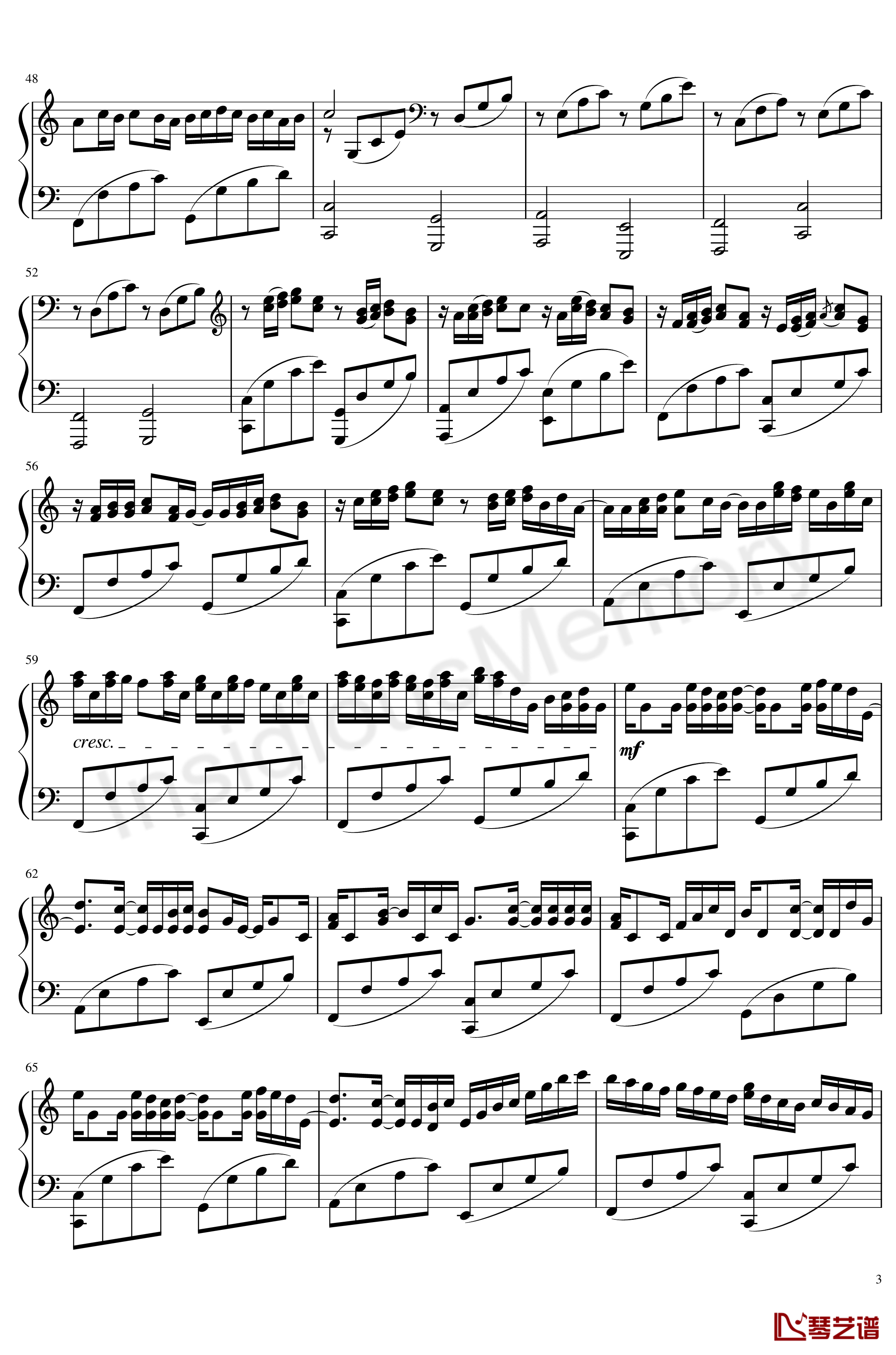 卡农变奏曲钢琴谱-Variations on the Canon-帕赫贝尔-Pachelbel3