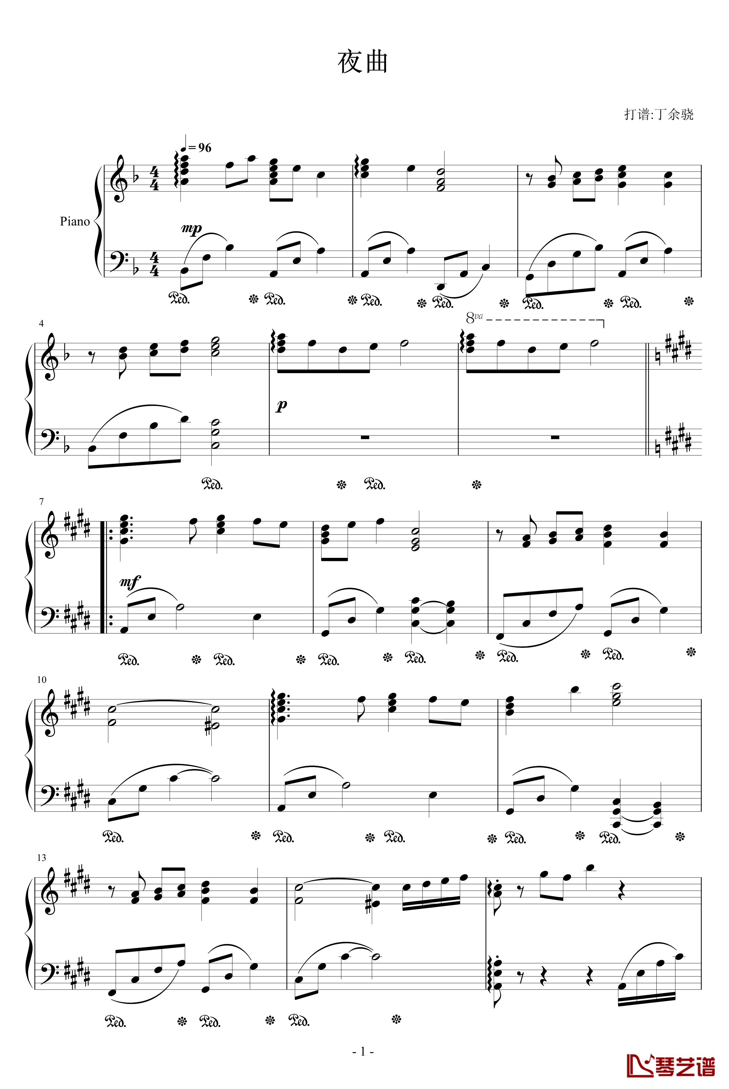 夜曲钢琴谱-Castlevania-动漫影视1