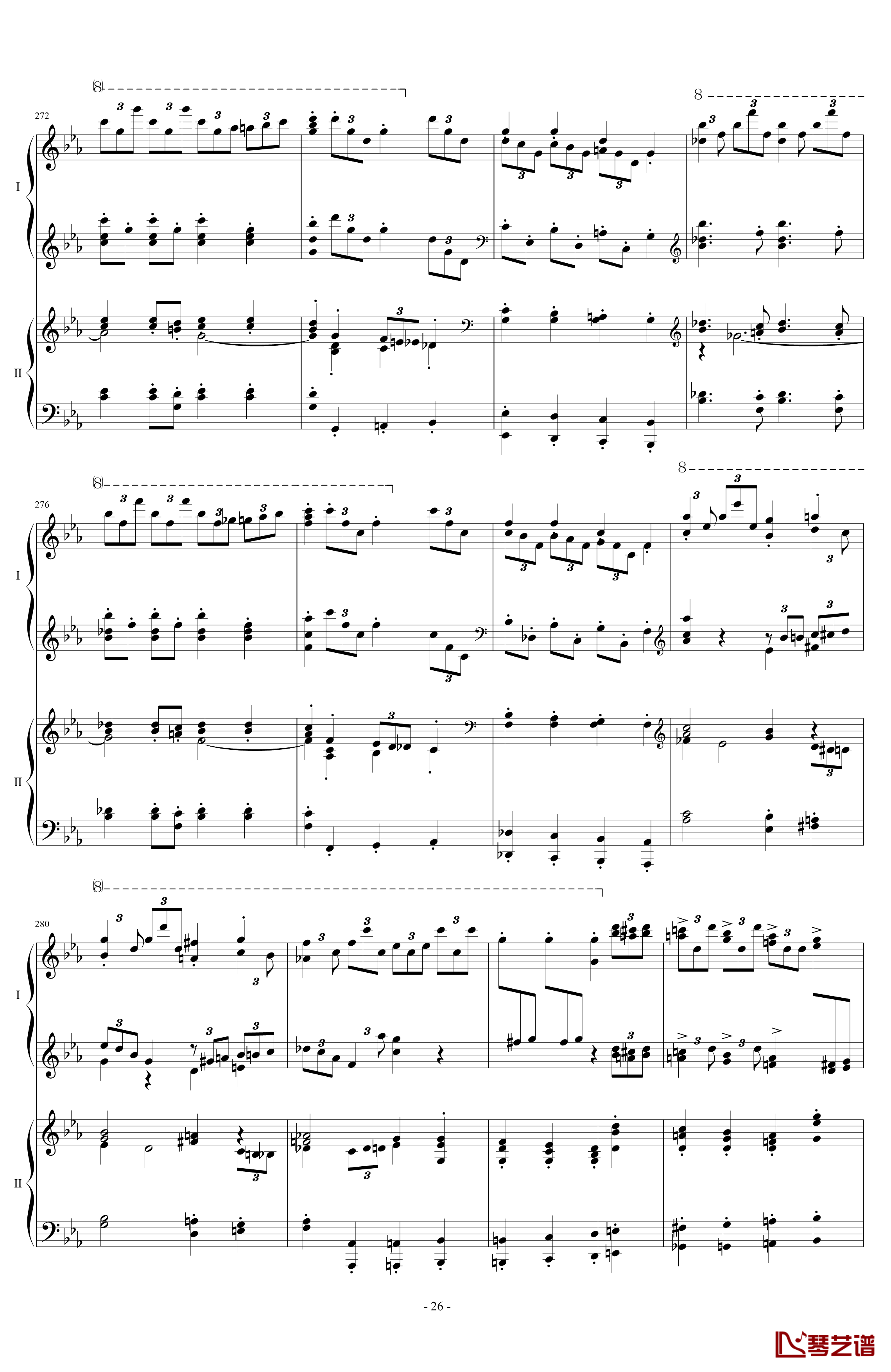 拉三第三乐章41页双钢琴钢琴谱-最难钢琴曲-拉赫马尼若夫26