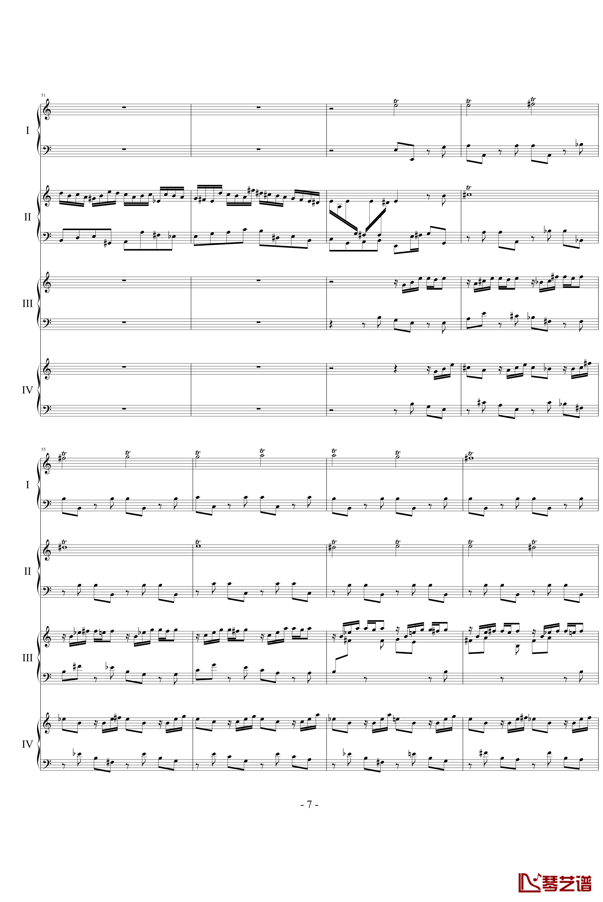 巴赫为四架钢琴写的钢琴协奏曲钢琴谱-巴赫-P.E.Bach7