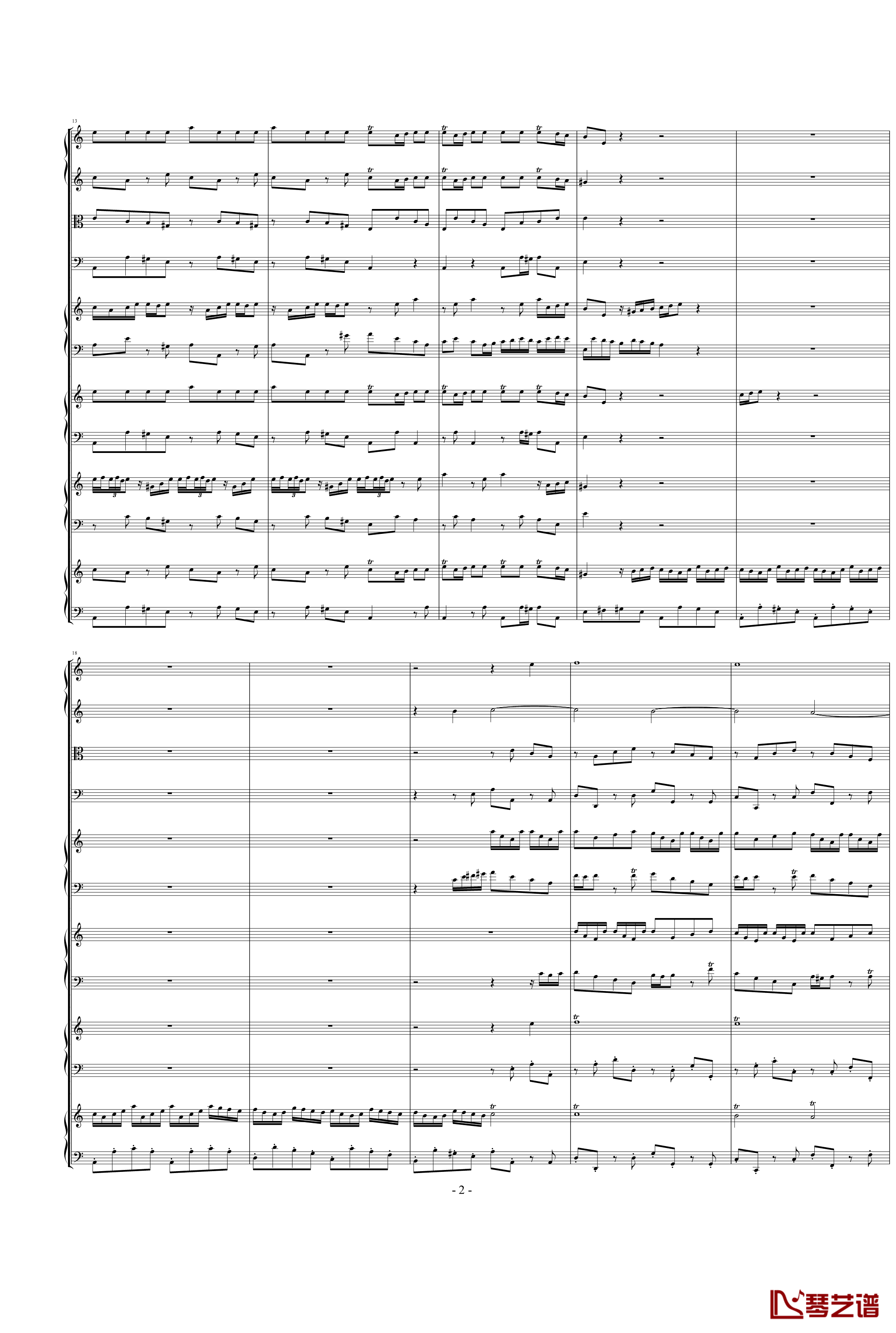 BWV1065钢琴谱-巴哈-Bach, Johann Sebastian -四羽管键琴协奏曲2