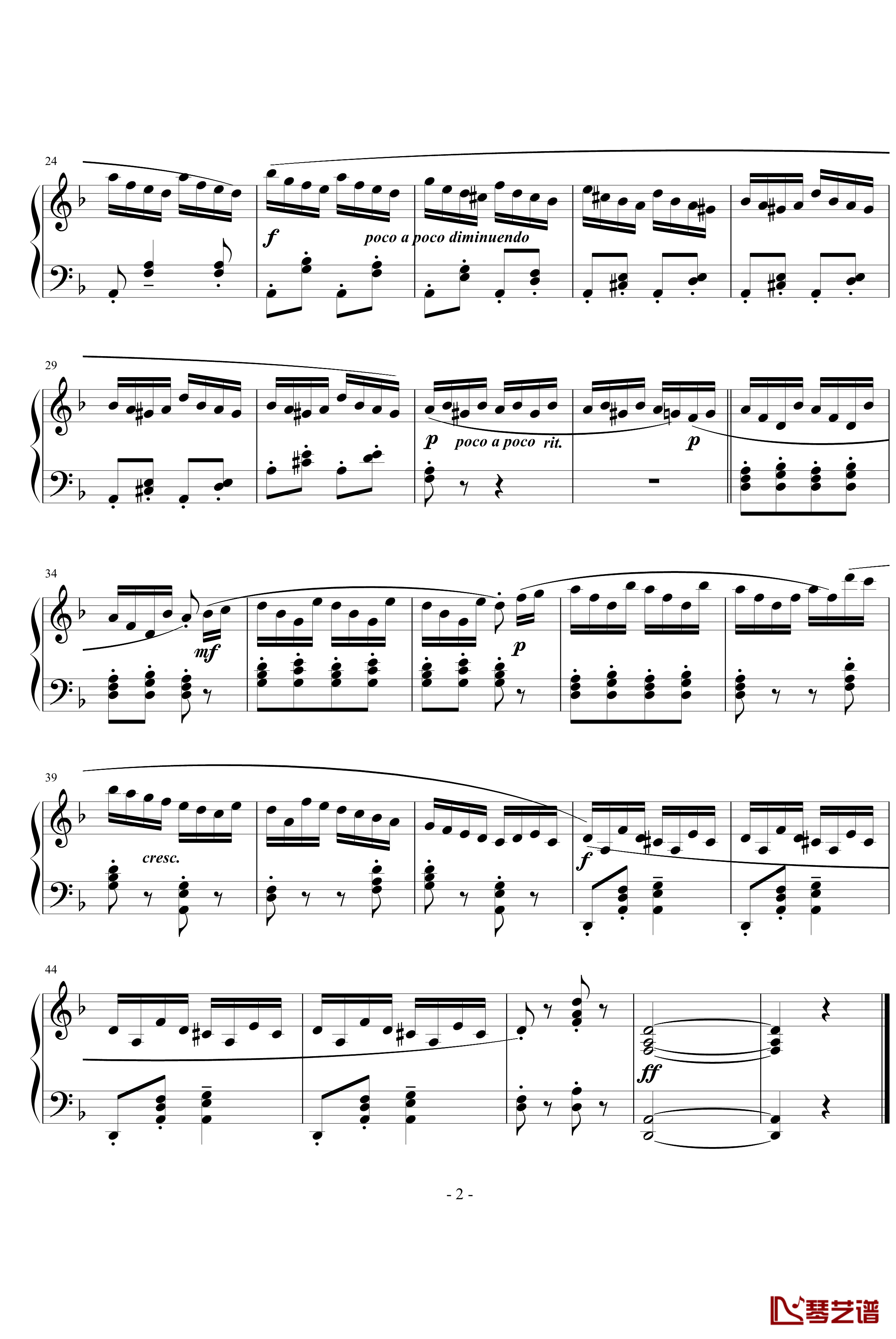 练习曲钢琴谱-田献2