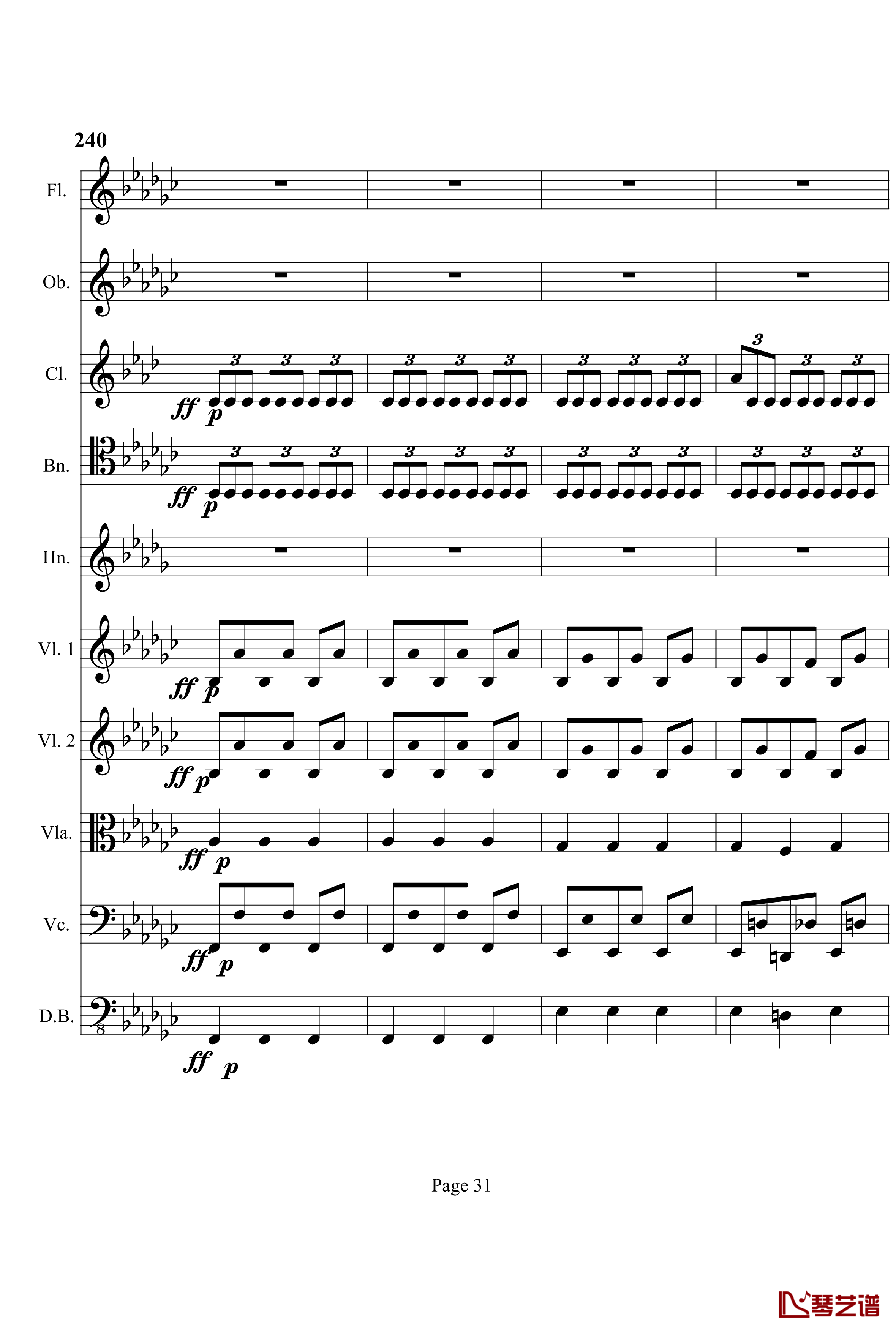 奏鸣曲之交响钢琴谱-第4首-Ⅲ-贝多芬-beethoven31