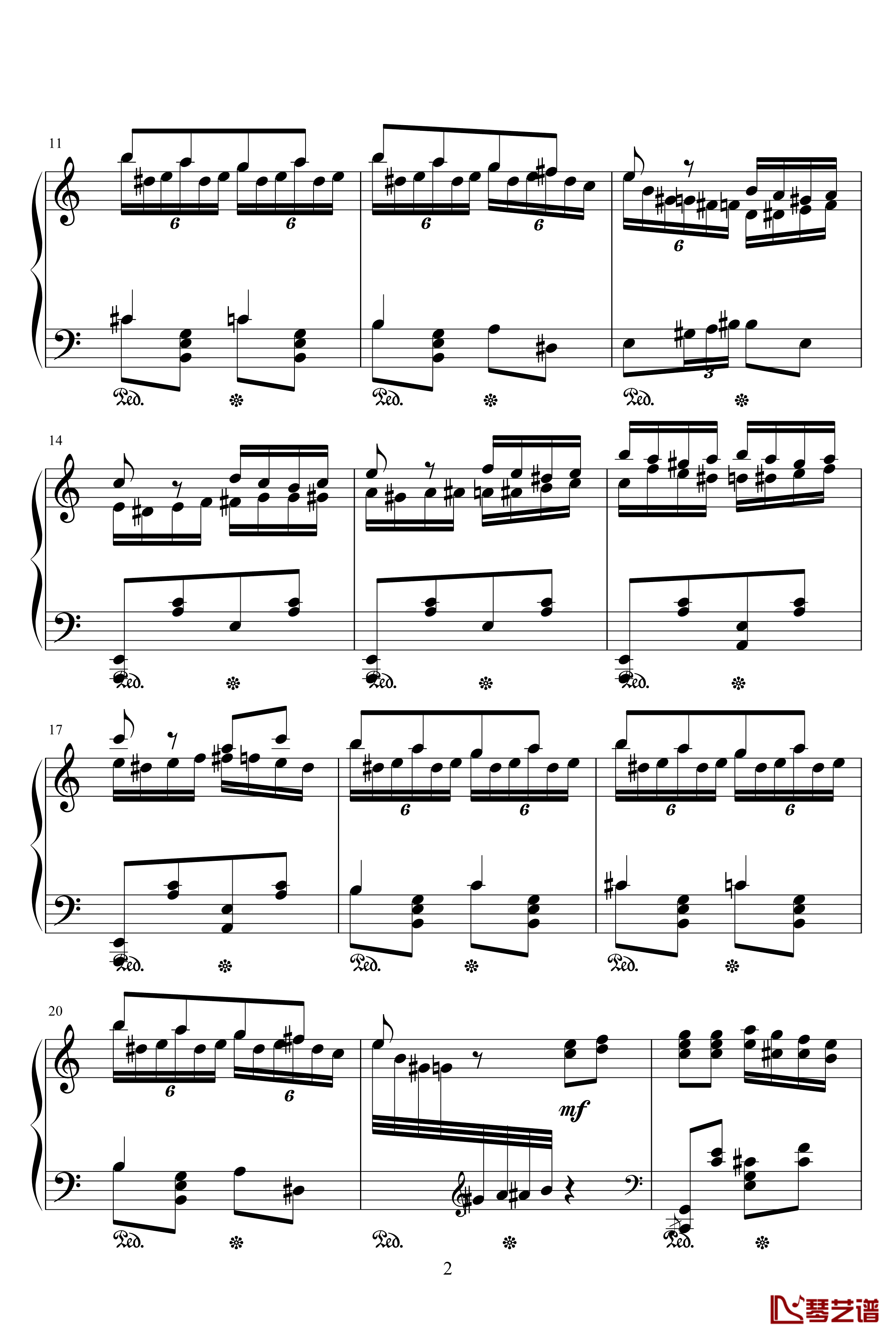 土耳其进行曲钢琴谱-原版-莫扎特-瓦洛多斯2