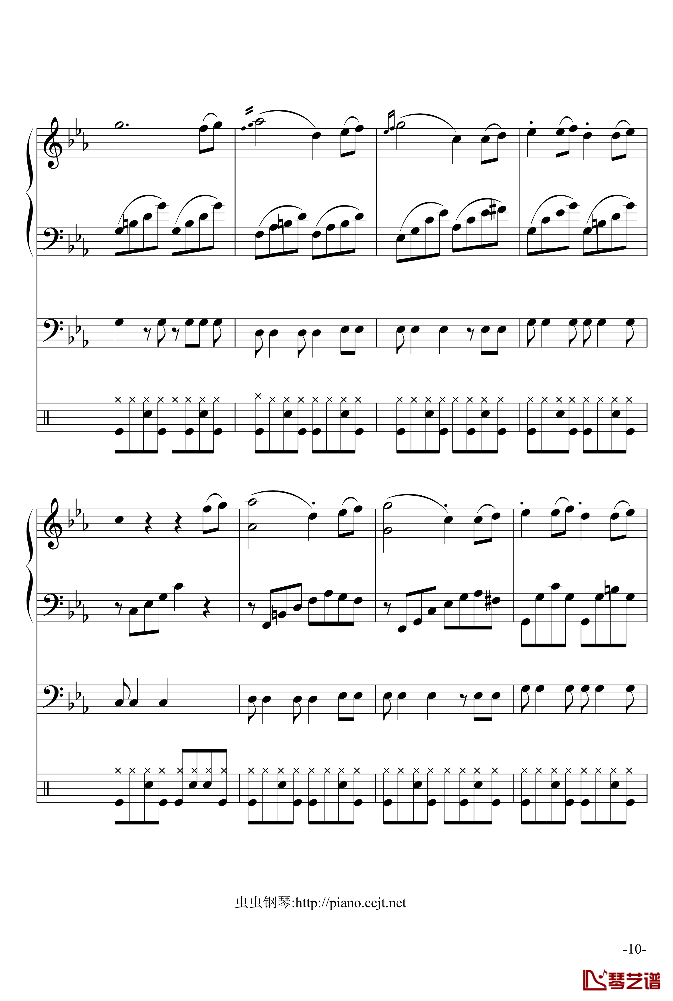 悲怆奏鸣曲钢琴谱-加小乐队-贝多芬-beethoven10