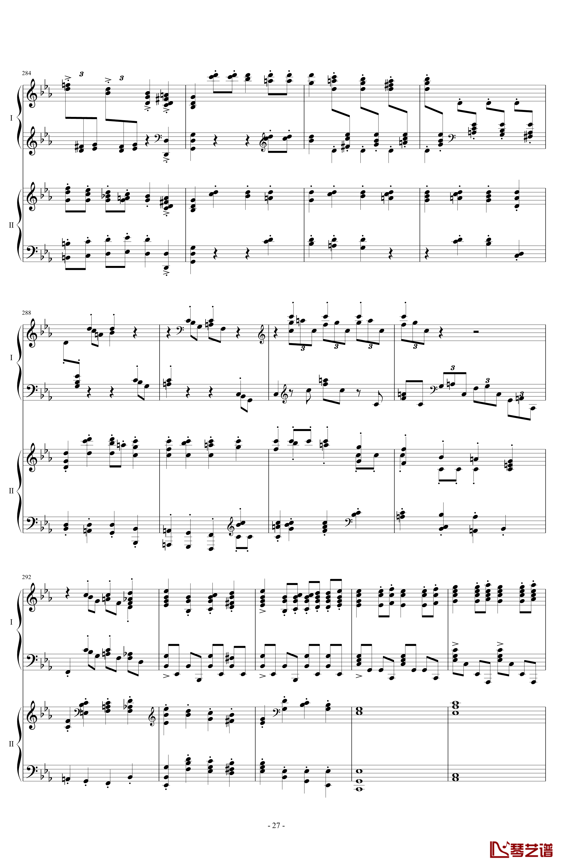 拉三第三乐章41页双钢琴钢琴谱-最难钢琴曲-拉赫马尼若夫27